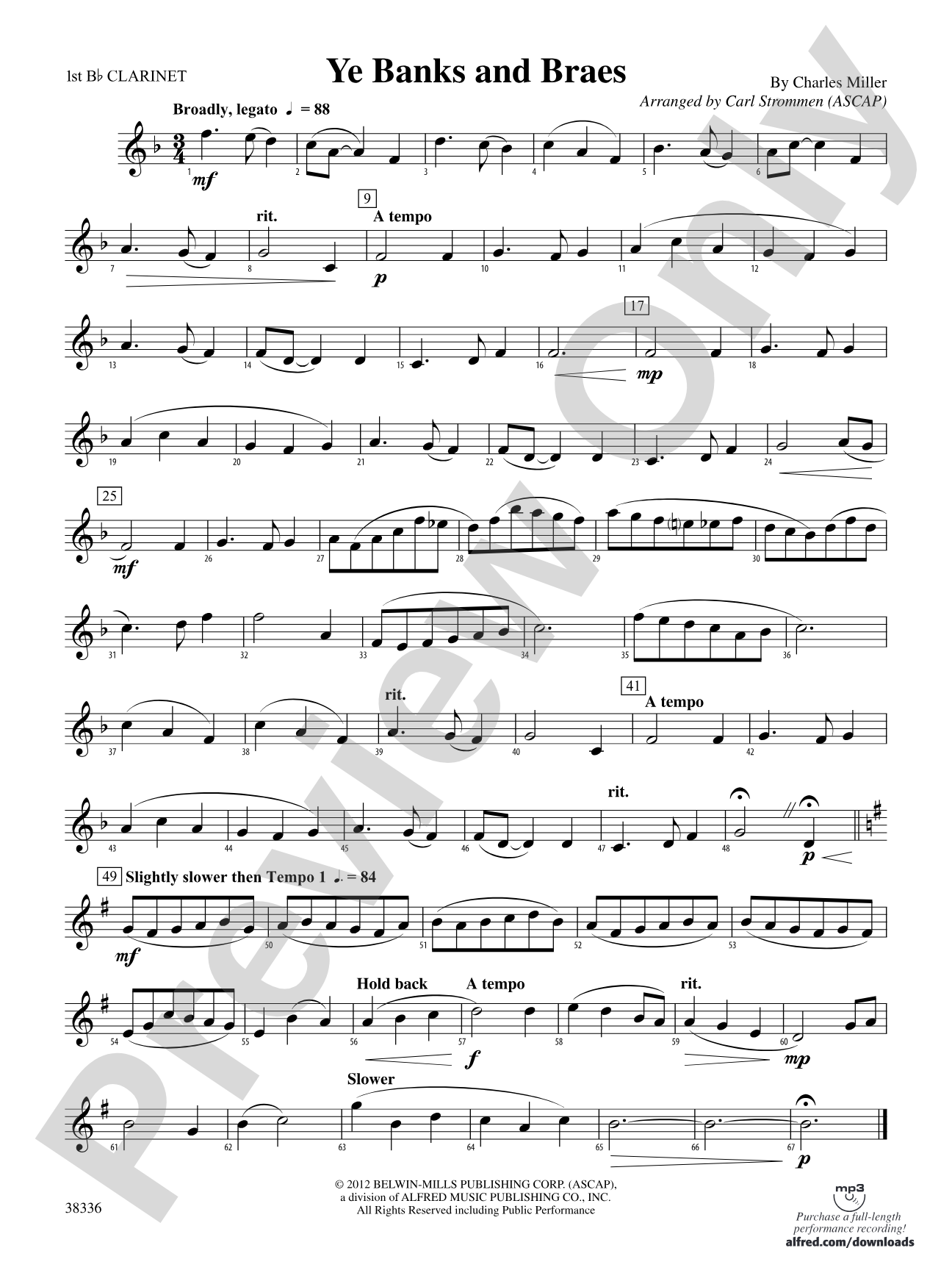 Ye Banks and Braes: 1st B-flat Clarinet