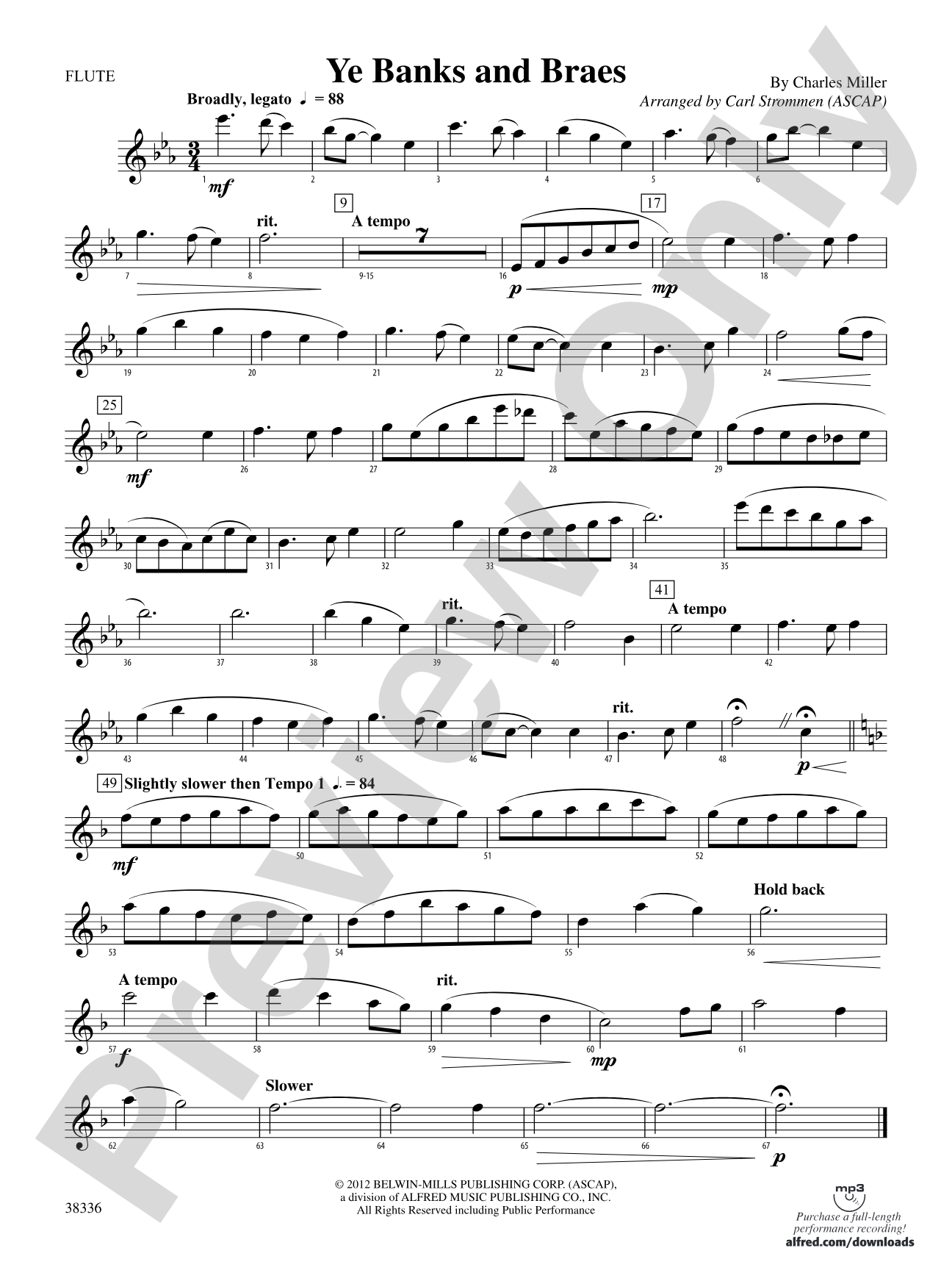 Ye Banks and Braes: Flute