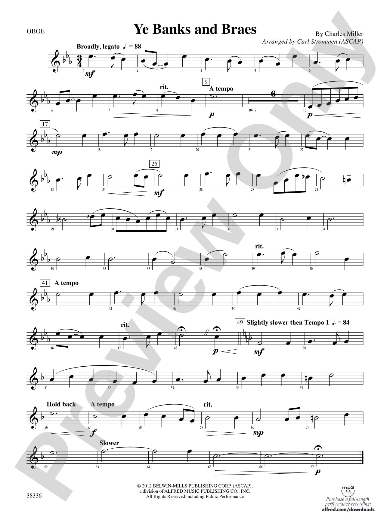 Ye Banks and Braes: Oboe