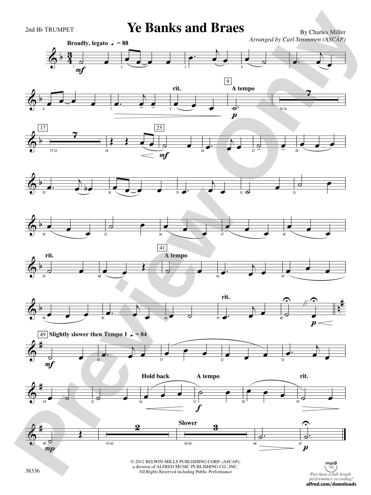 Ye Banks and Braes: 2nd B-flat Trumpet