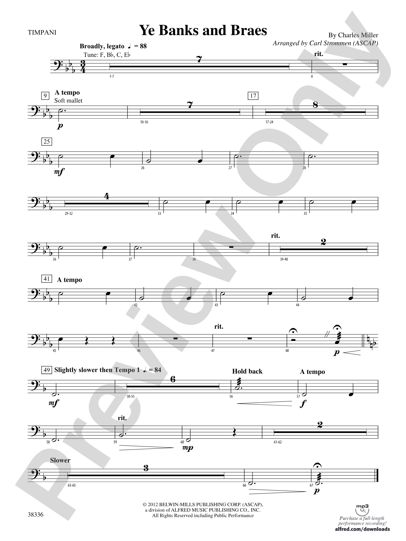 Ye Banks and Braes: Timpani