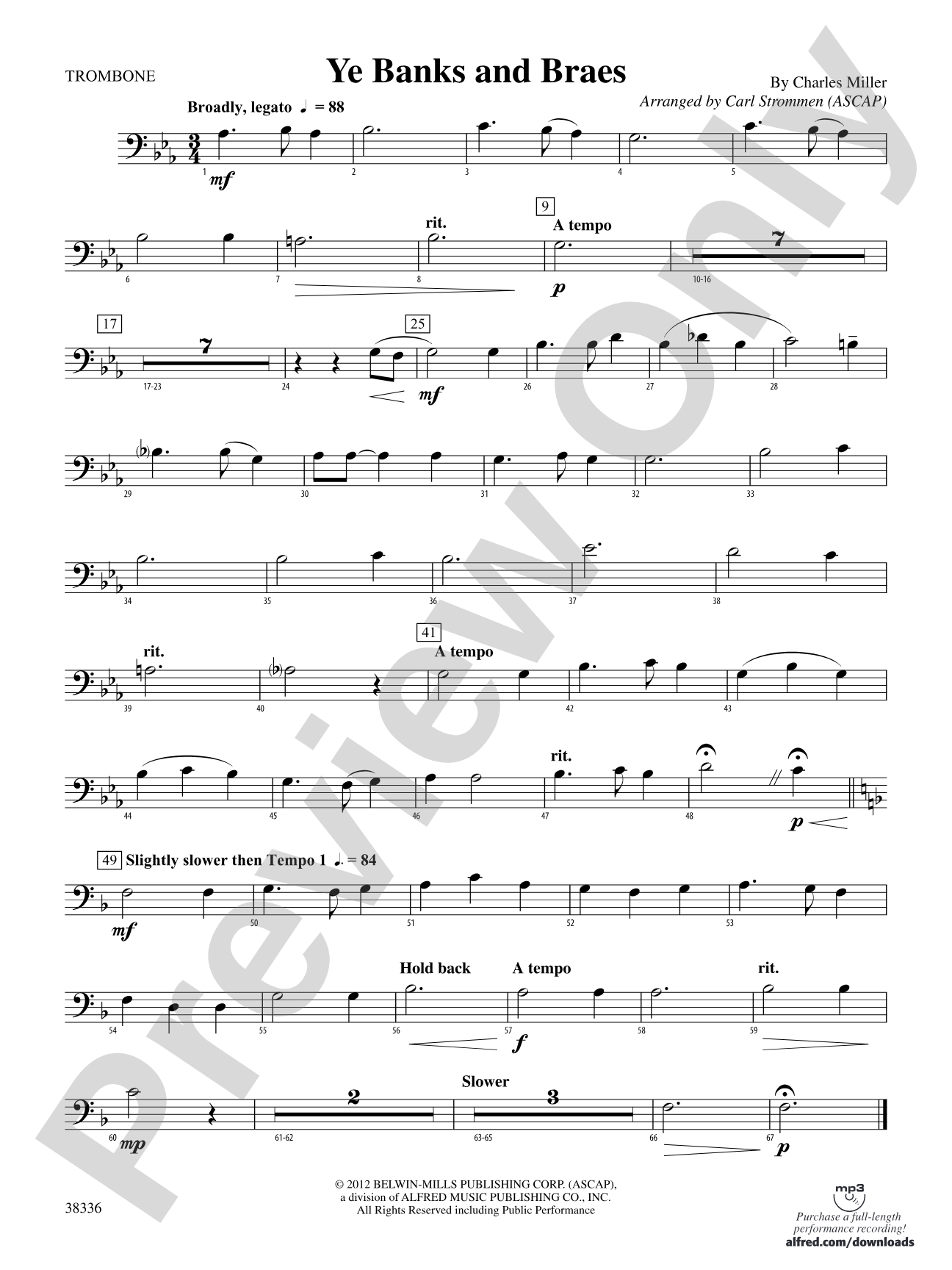 Ye Banks and Braes: 1st Trombone