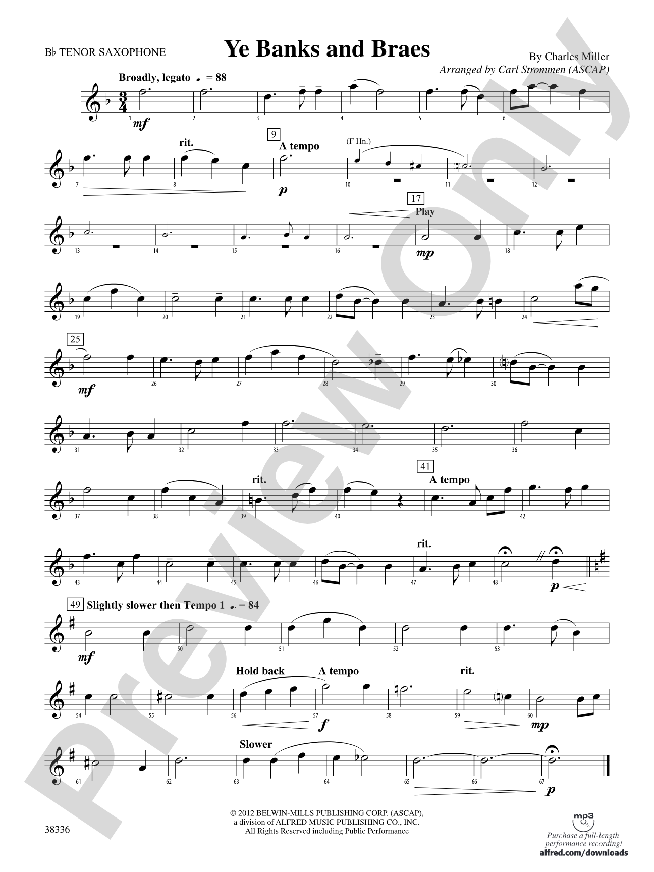 Ye Banks and Braes: B-flat Tenor Saxophone