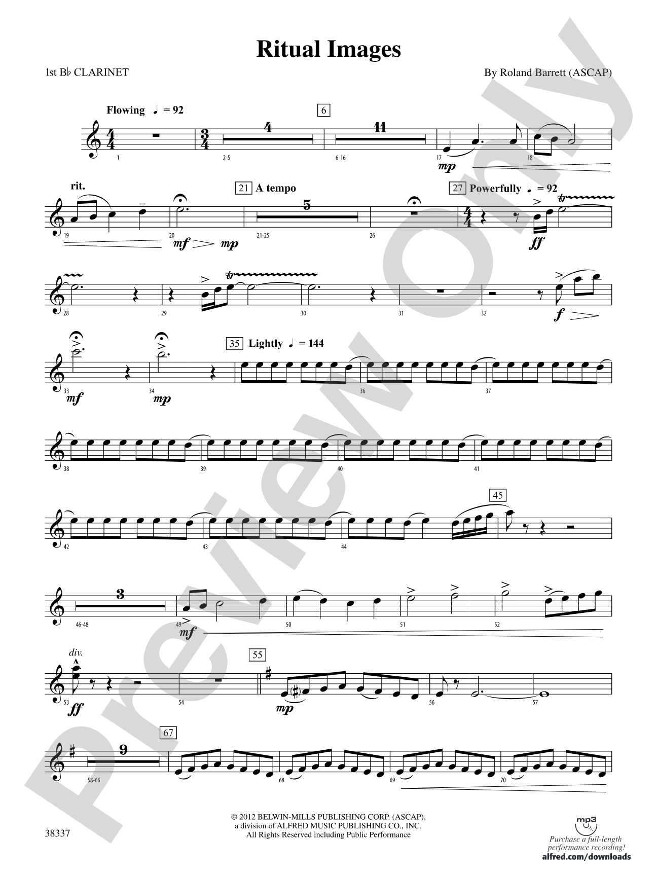 Ritual Images: 1st B-flat Clarinet