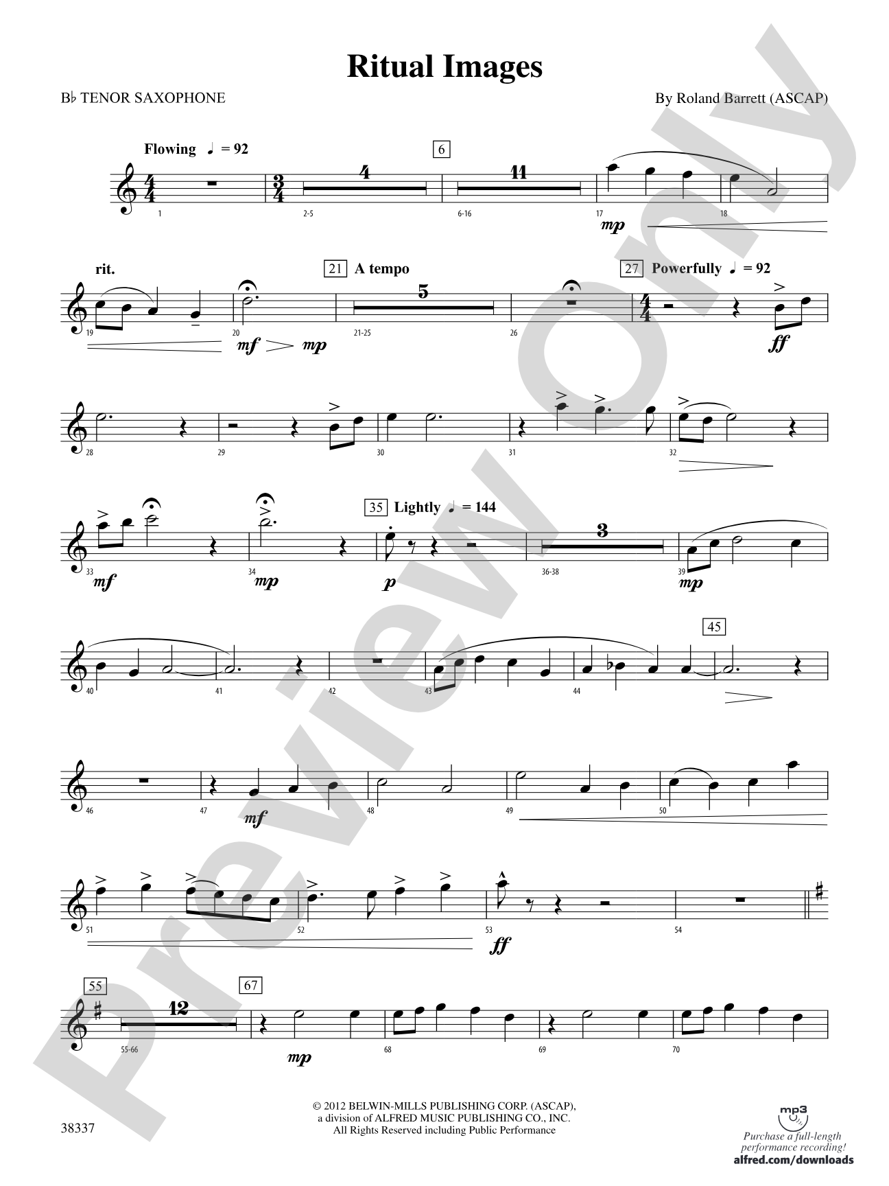 Ritual Images: B-flat Tenor Saxophone