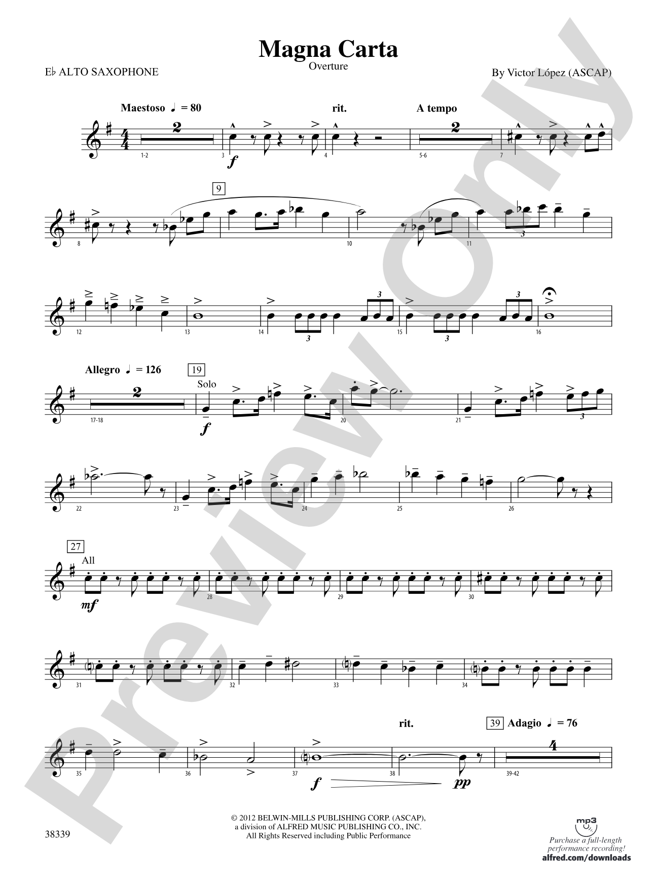Magna Carta: E-flat Alto Saxophone