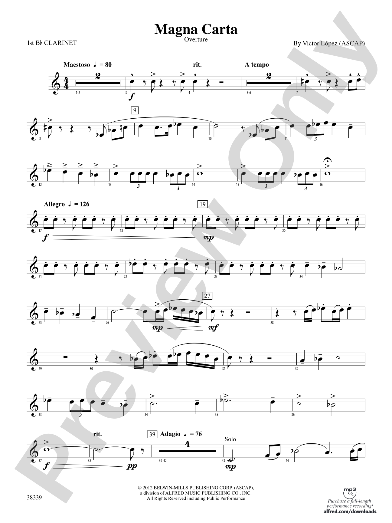 Magna Carta: 1st B-flat Clarinet