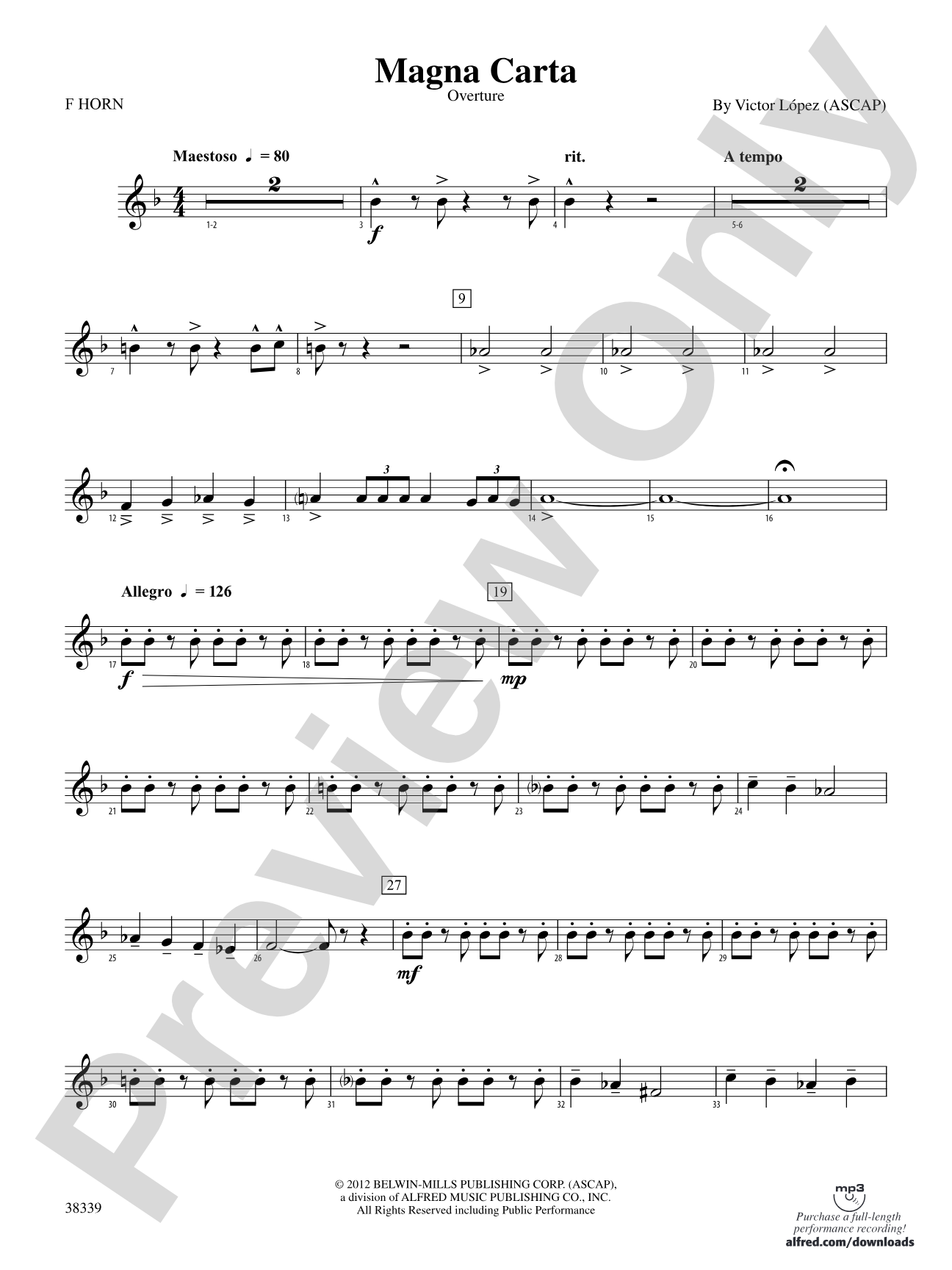 Magna Carta: 1st F Horn