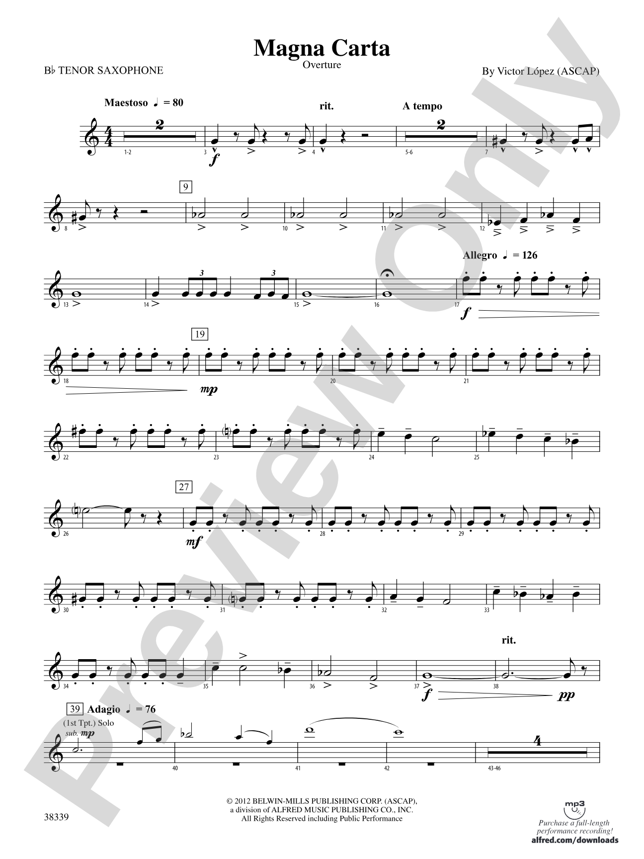 Magna Carta: B-flat Tenor Saxophone