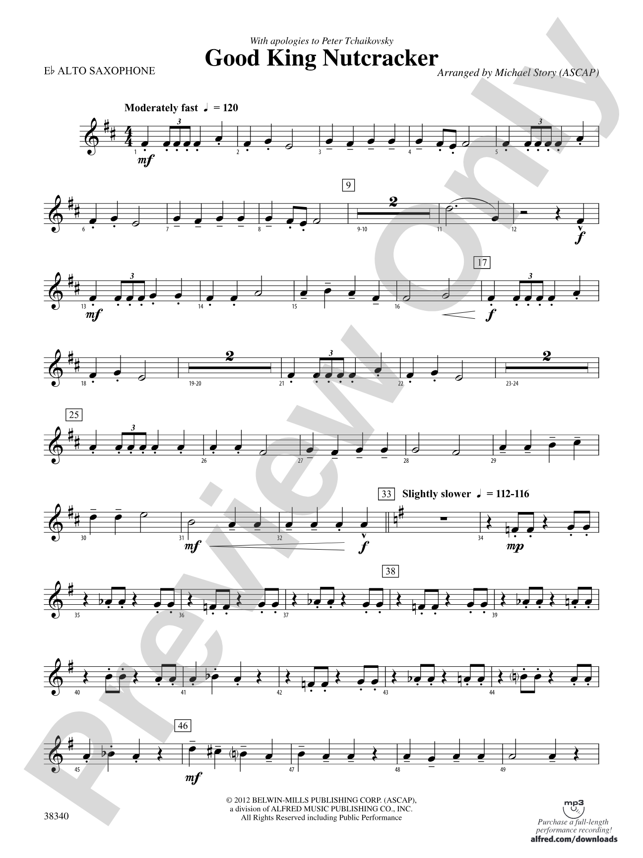Good King Nutcracker: E-flat Alto Saxophone