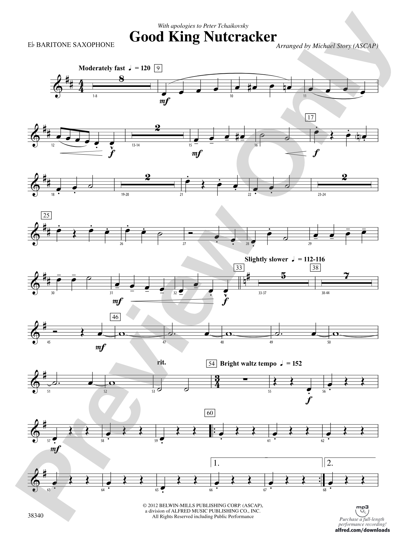 Good King Nutcracker: E-flat Baritone Saxophone