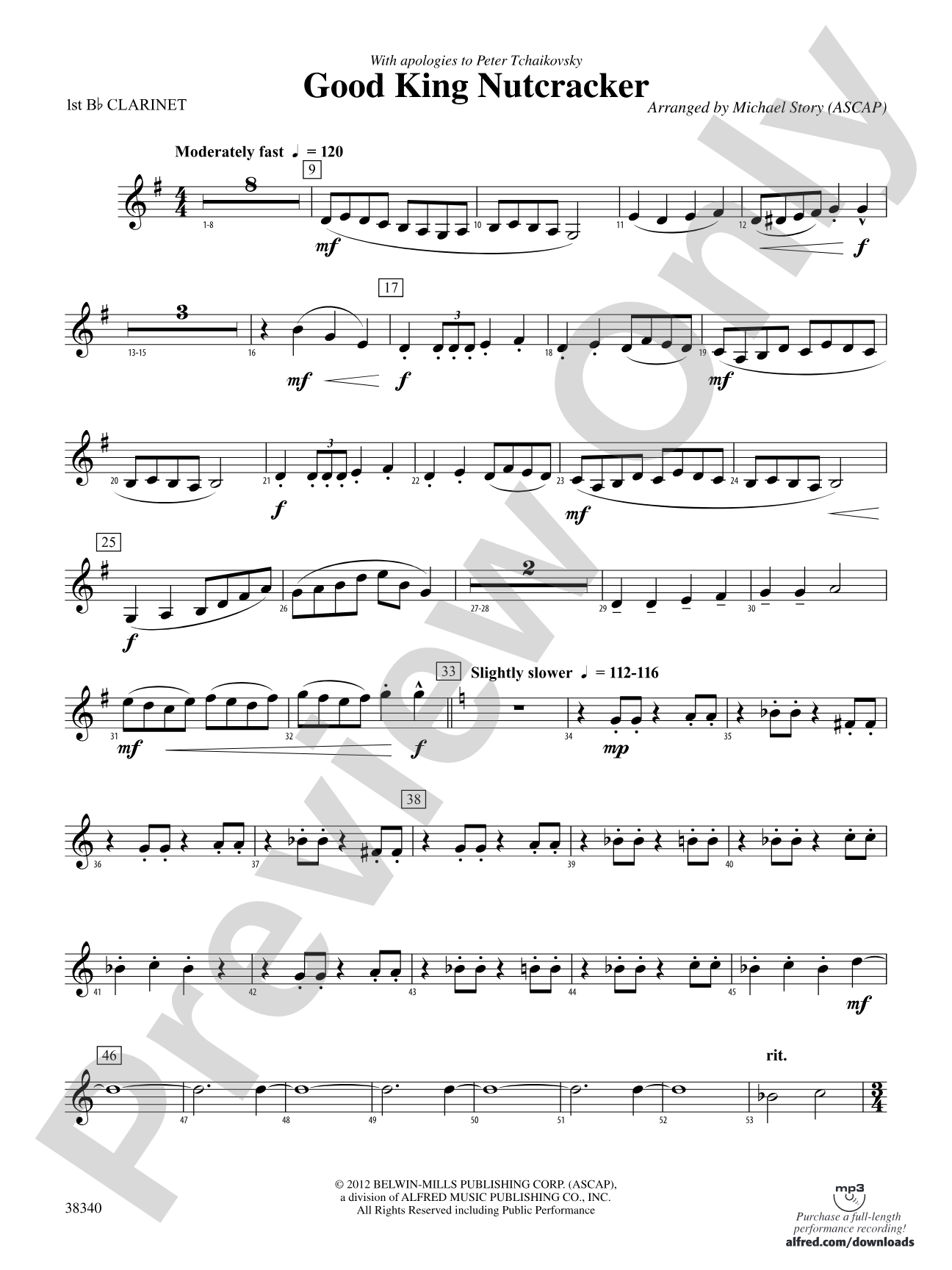 Good King Nutcracker: 1st B-flat Clarinet
