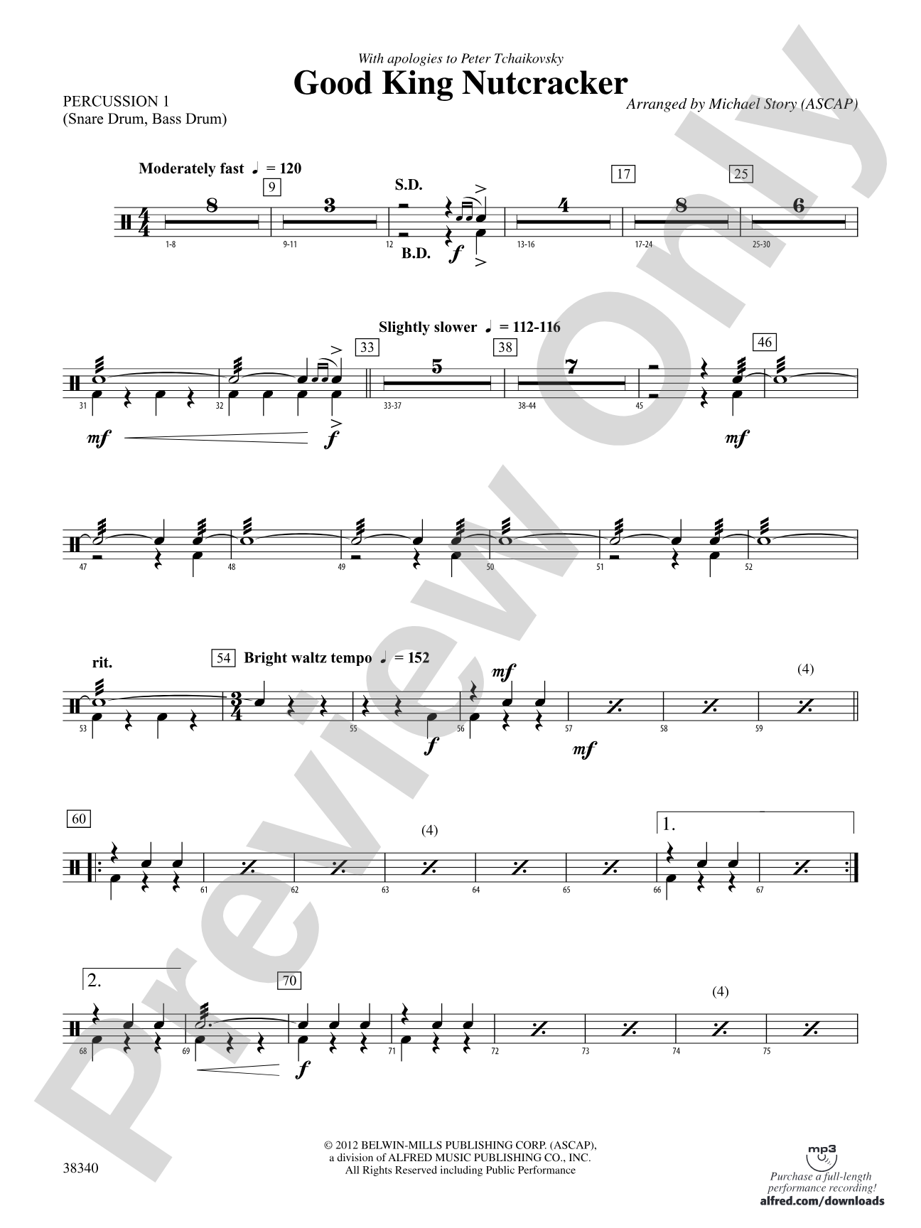 Good King Nutcracker: 1st Percussion
