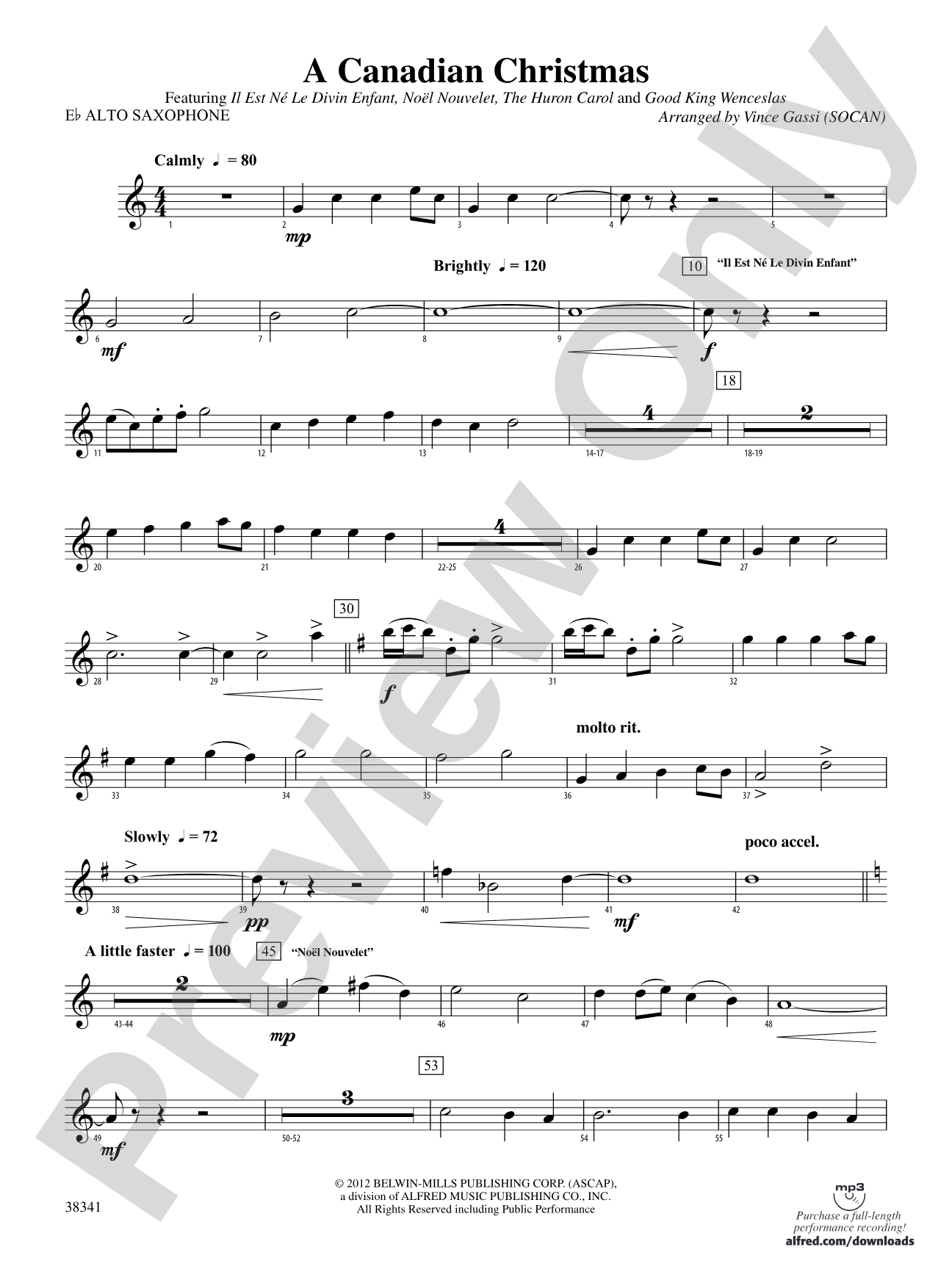A Canadian Christmas: E-flat Alto Saxophone