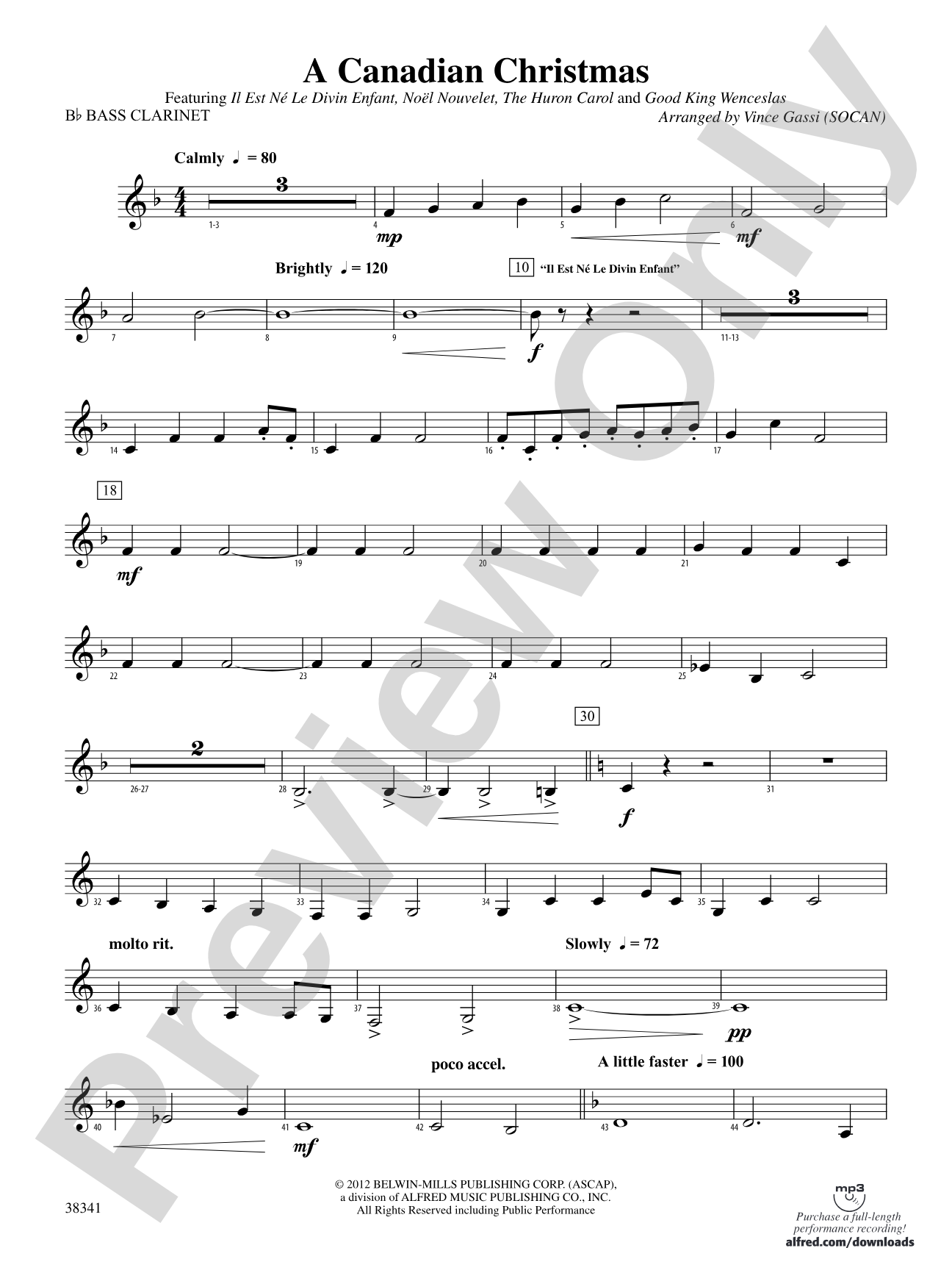 A Canadian Christmas: B-flat Bass Clarinet