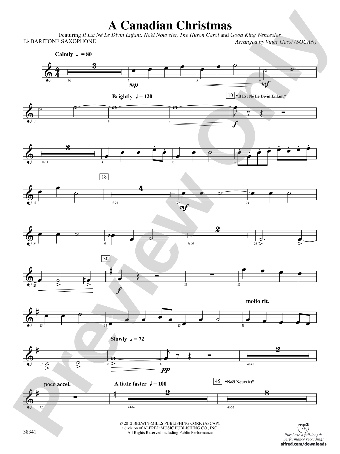 A Canadian Christmas: E-flat Baritone Saxophone
