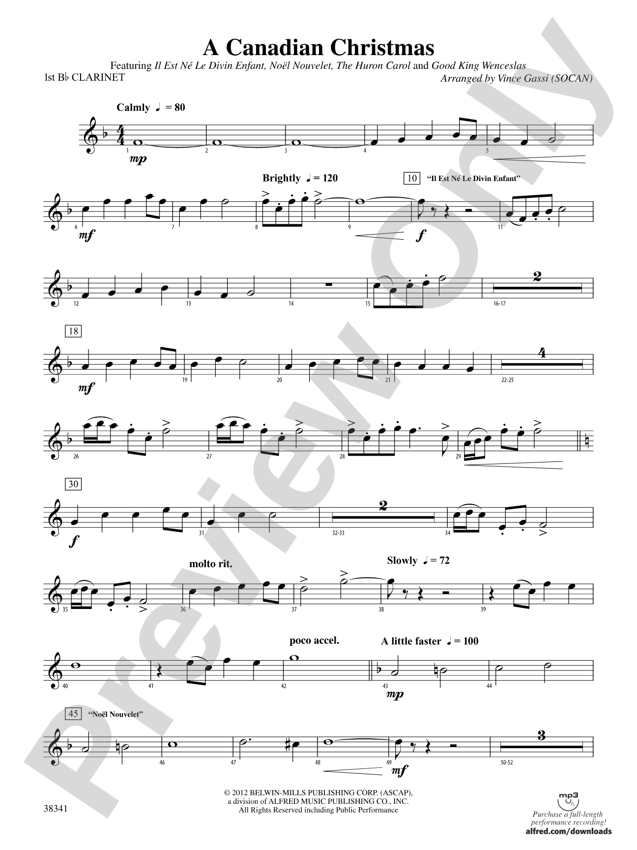 A Canadian Christmas: 1st B-flat Clarinet