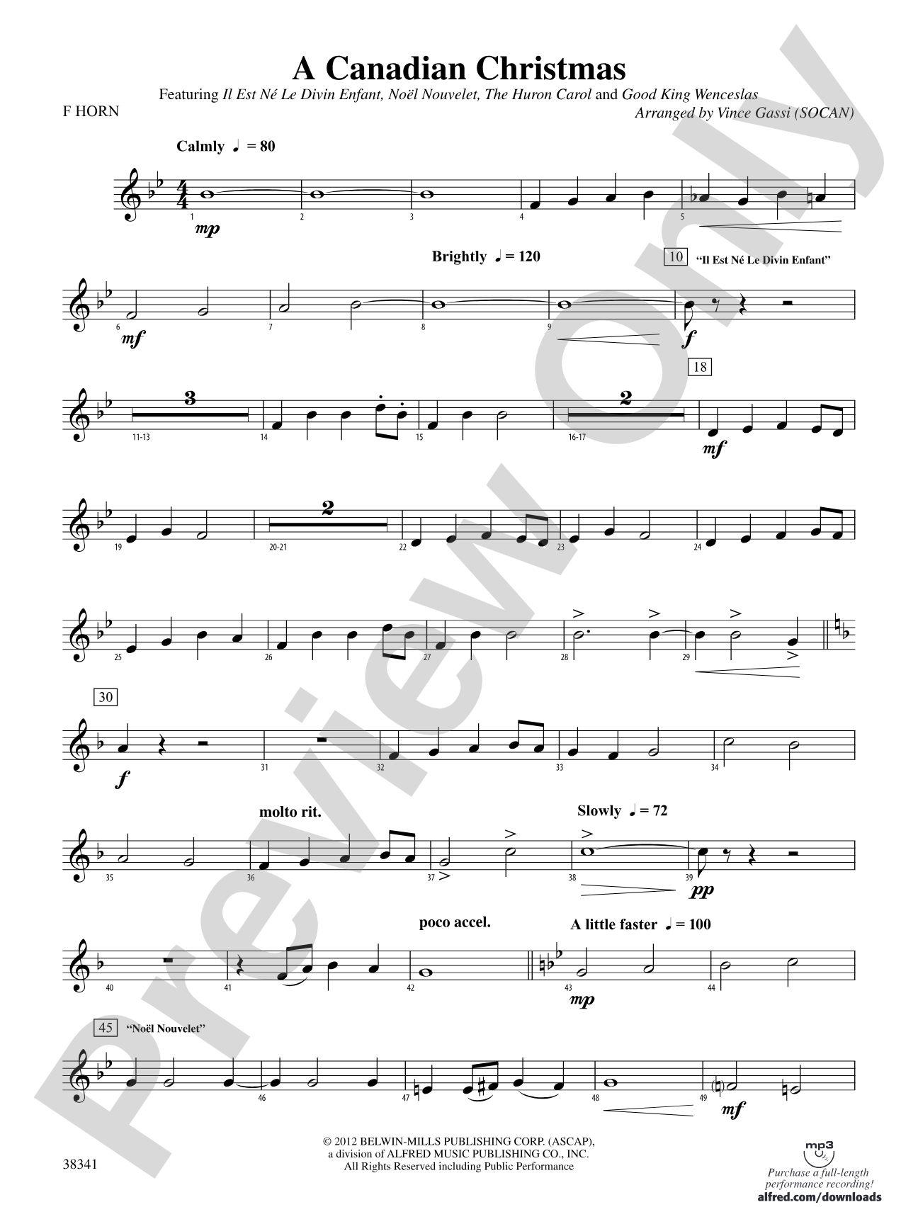 A Canadian Christmas: 1st F Horn