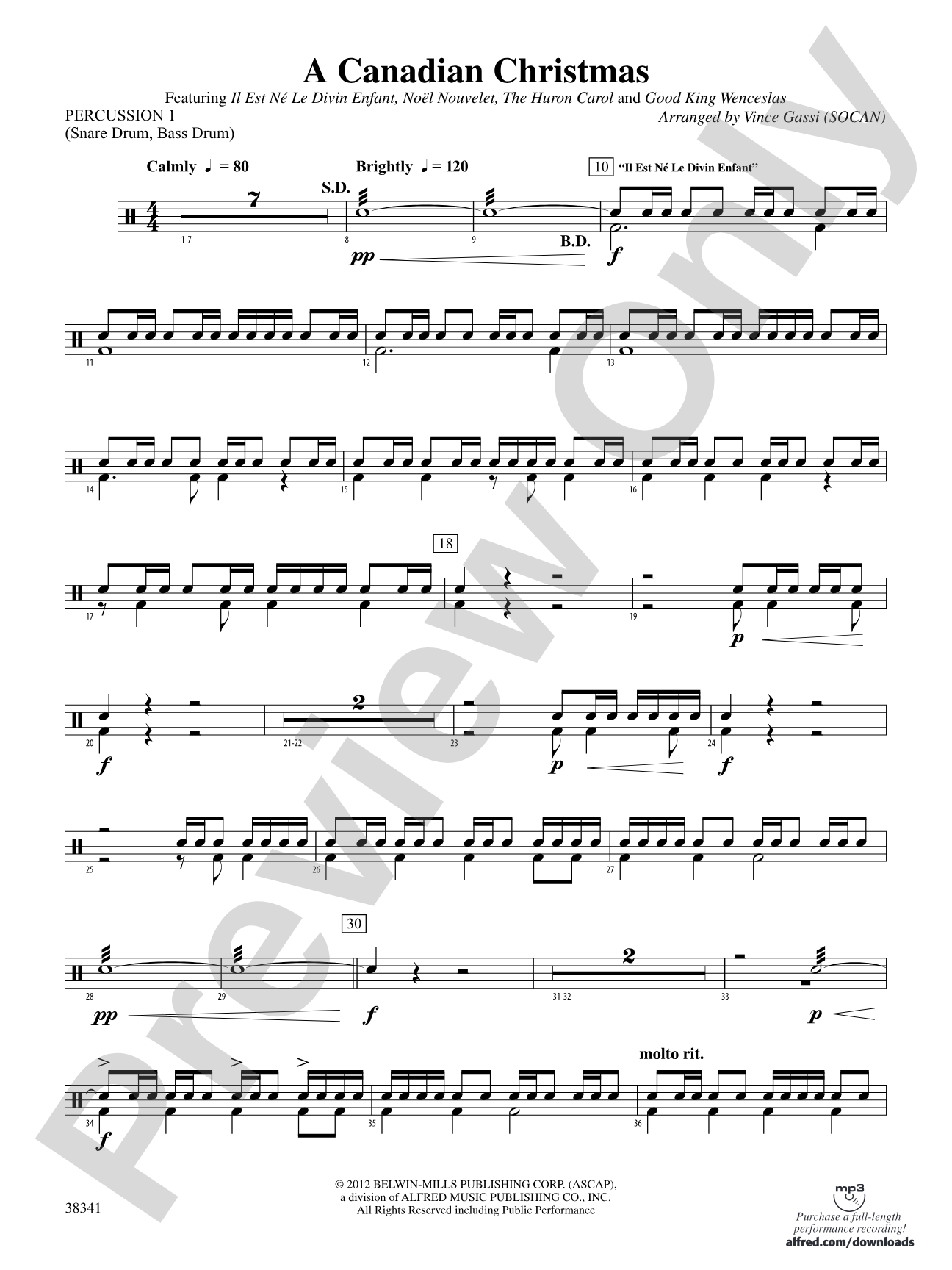 A Canadian Christmas: 1st Percussion