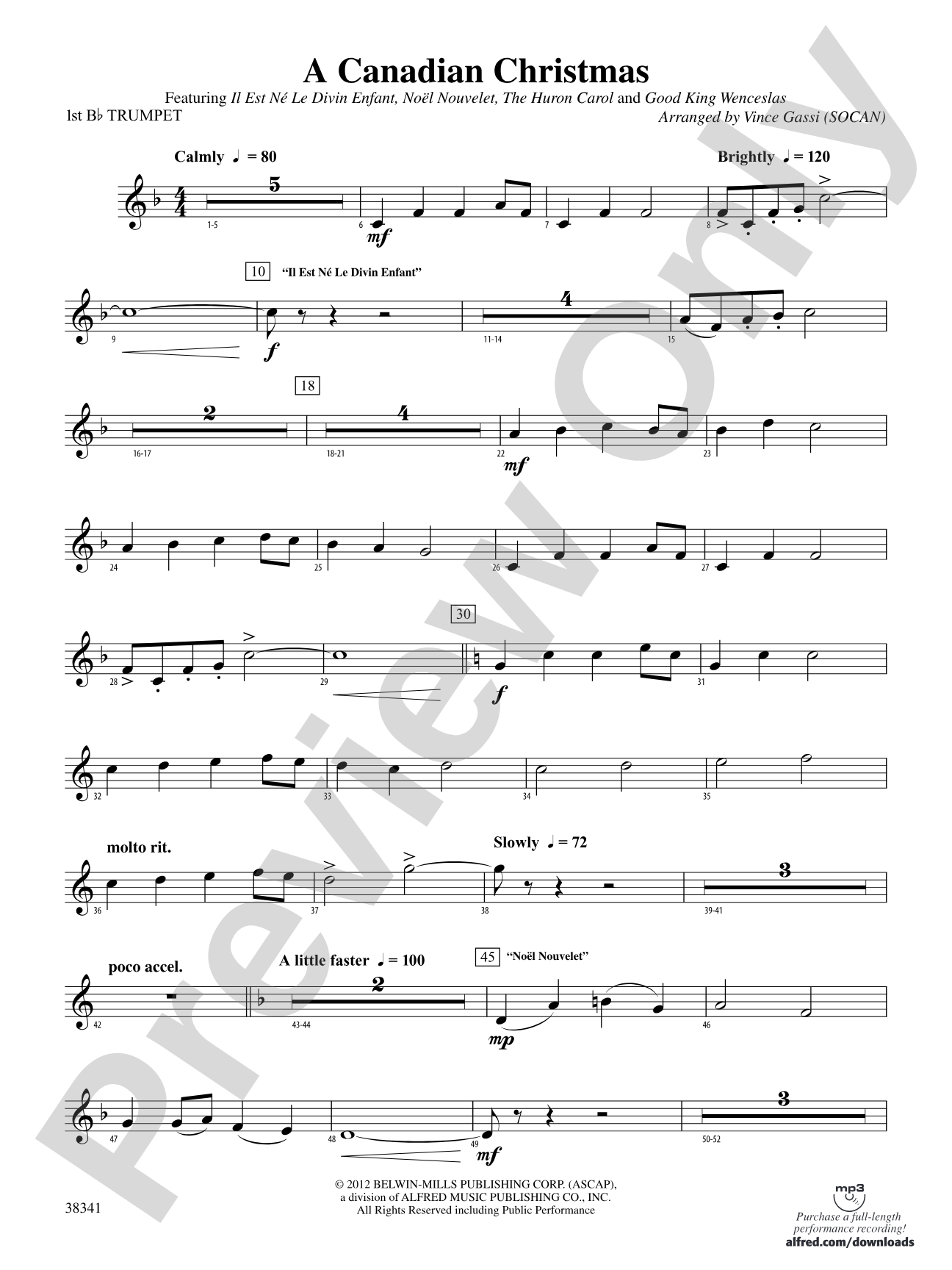 A Canadian Christmas: 1st B-flat Trumpet