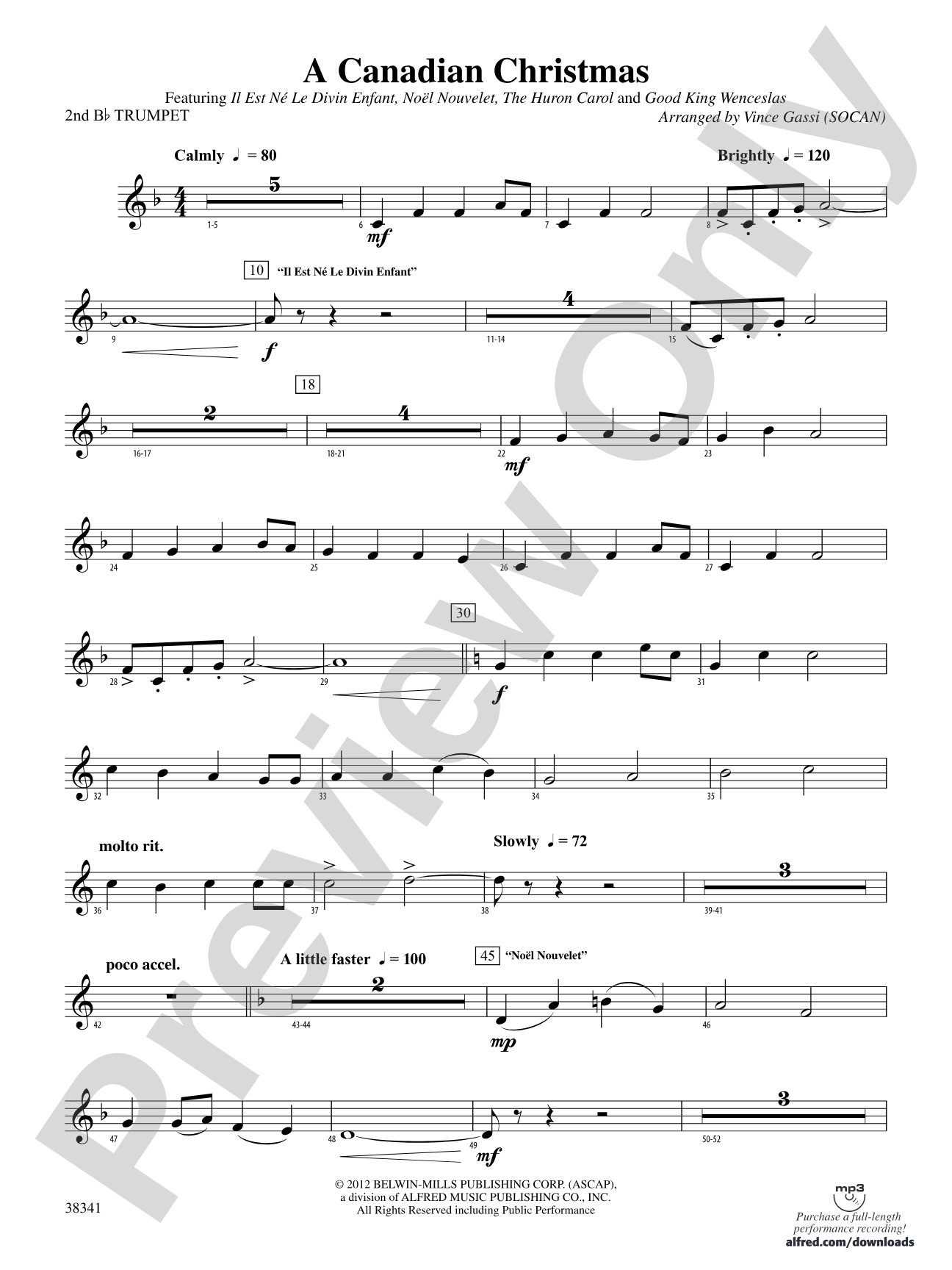 A Canadian Christmas: 2nd B-flat Trumpet