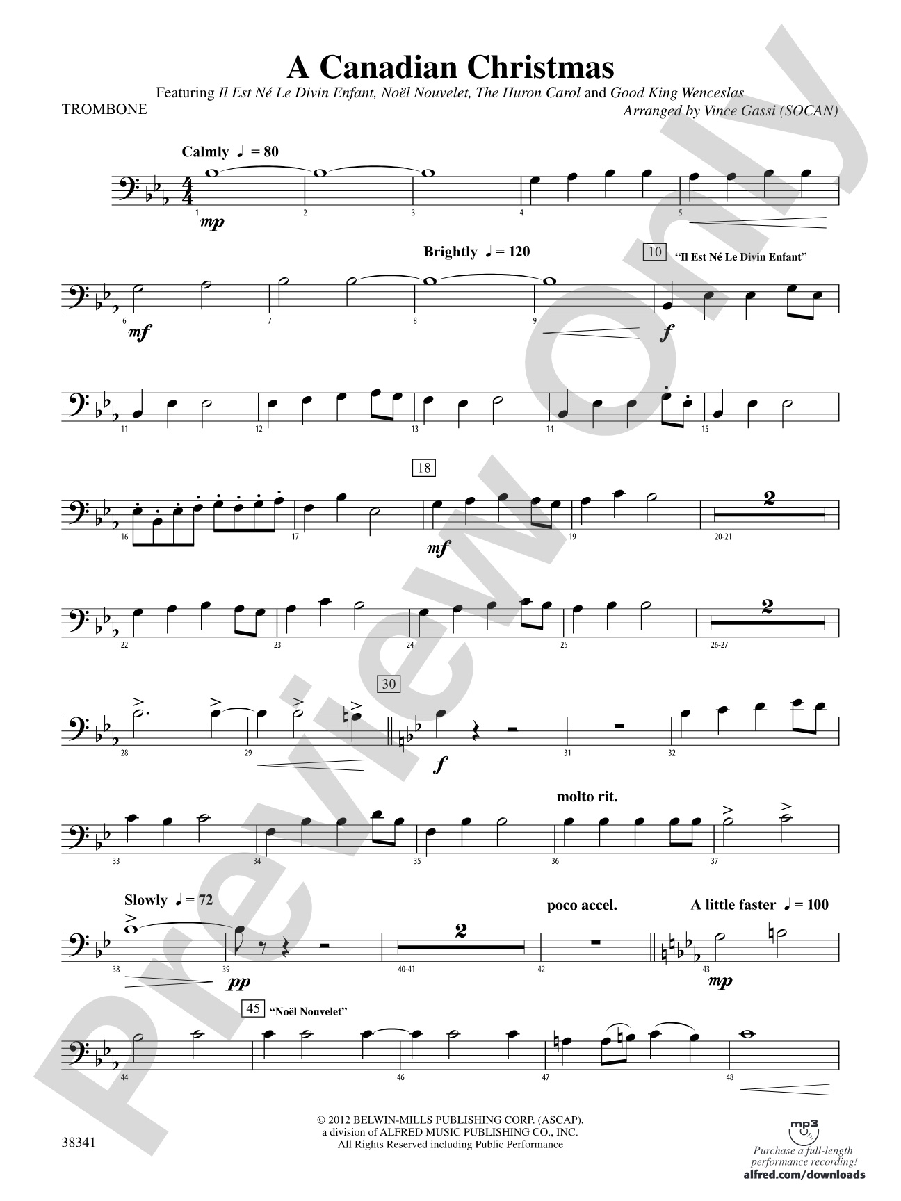 A Canadian Christmas: 1st Trombone