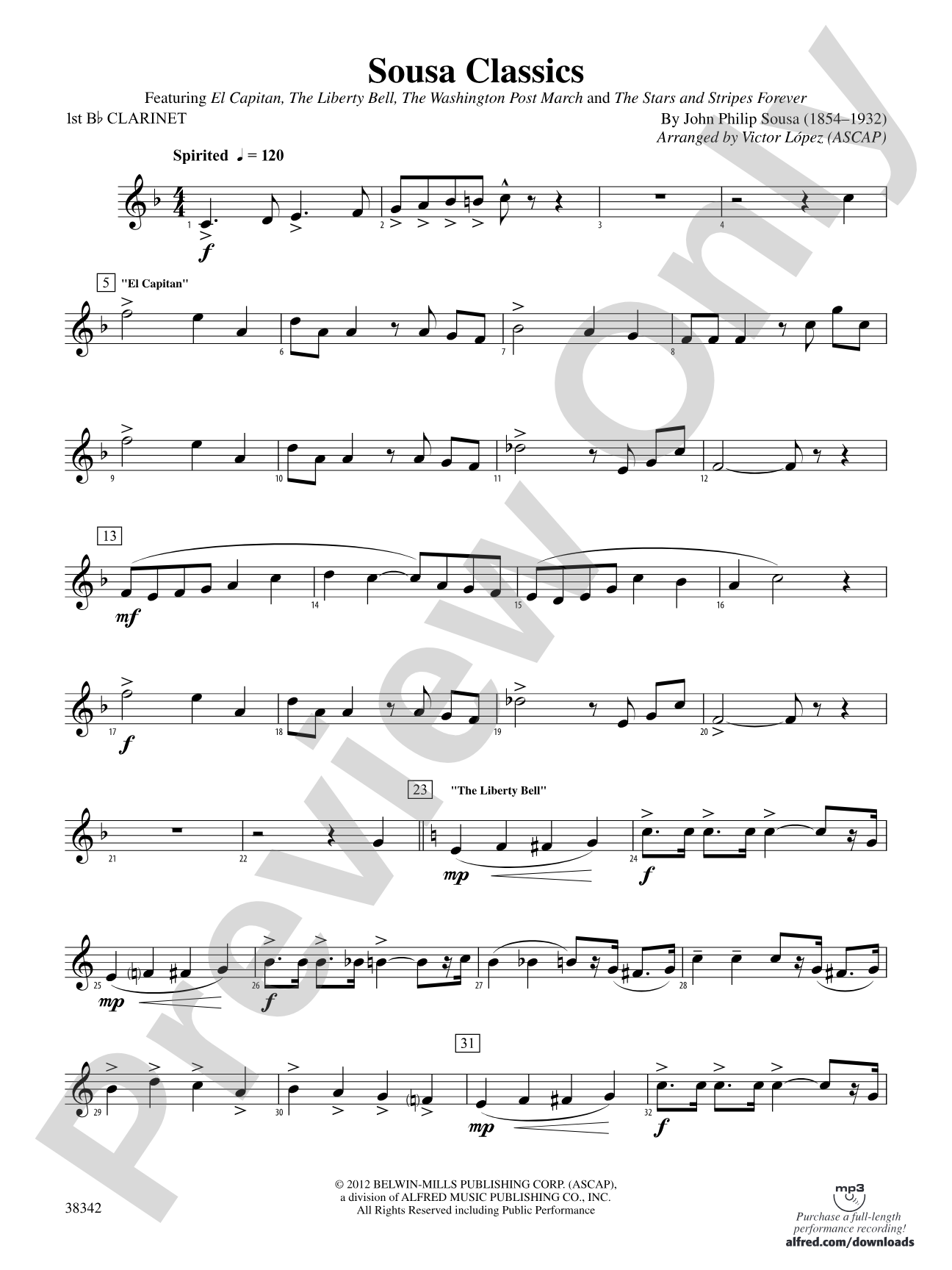 Sousa Classics: 1st B-flat Clarinet