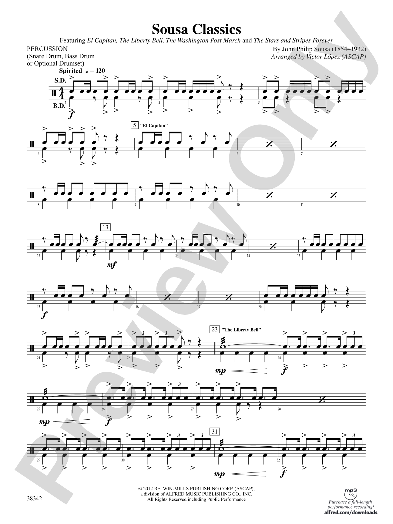 Sousa Classics: 1st Percussion