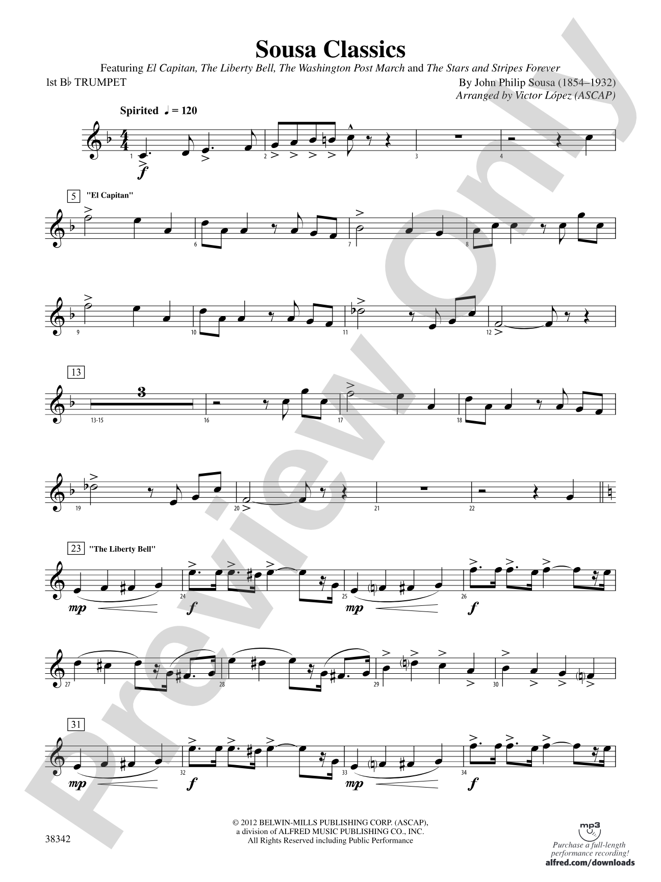 Sousa Classics: 1st B-flat Trumpet