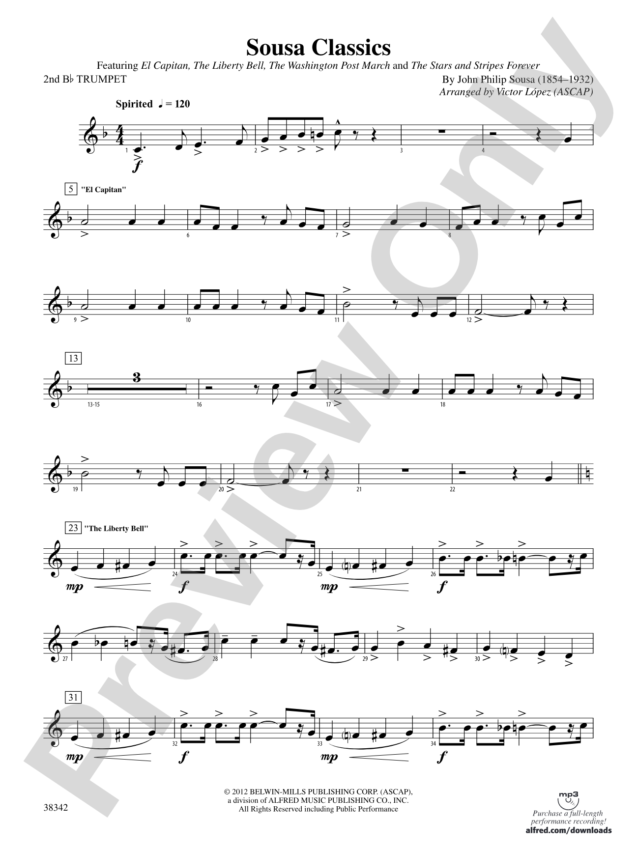 Sousa Classics: 2nd B-flat Trumpet