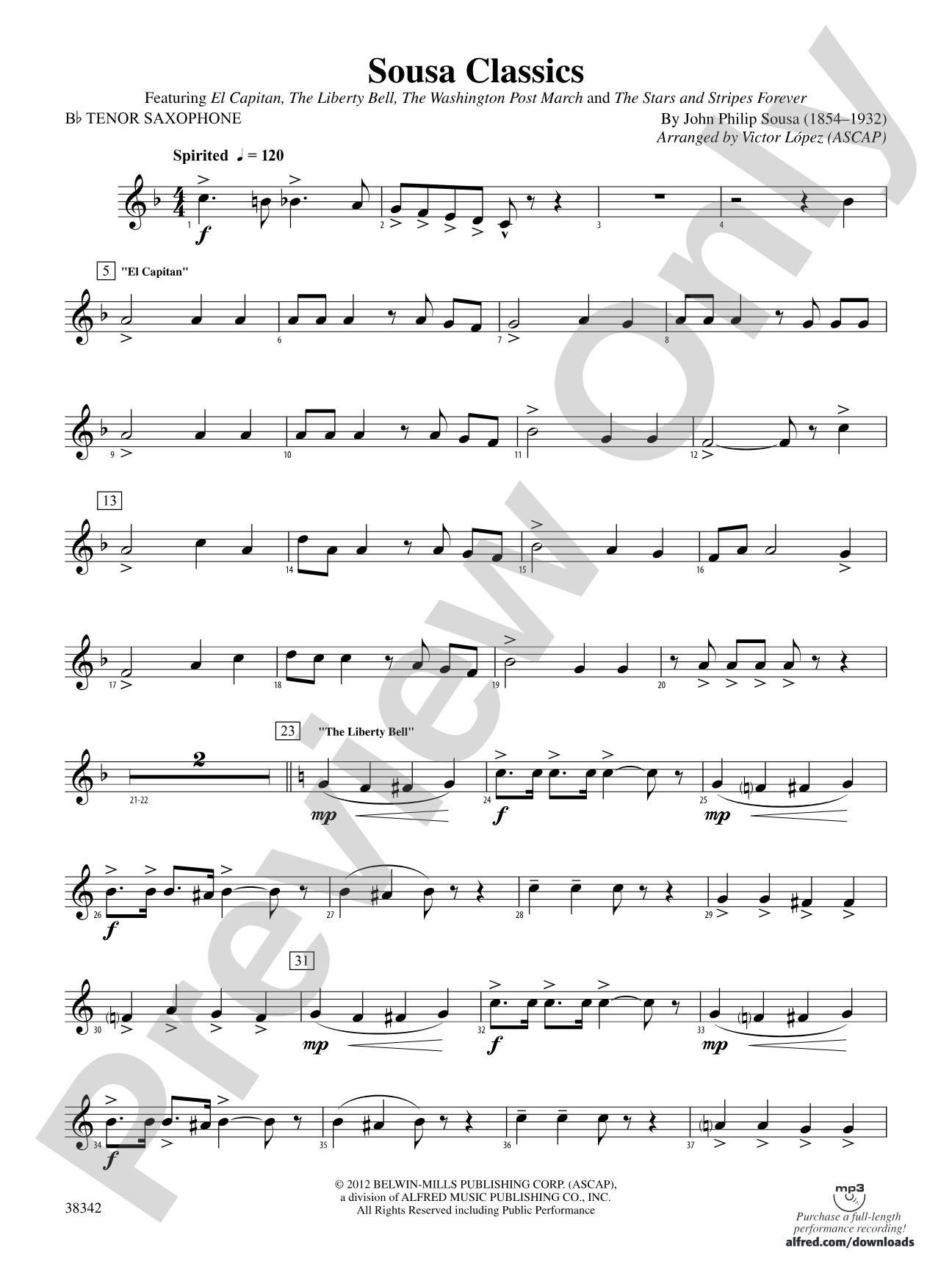 Sousa Classics: B-flat Tenor Saxophone