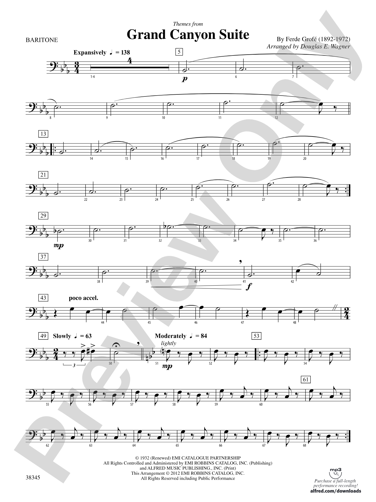 Grand Canyon Suite, Themes from: Baritone B.C.