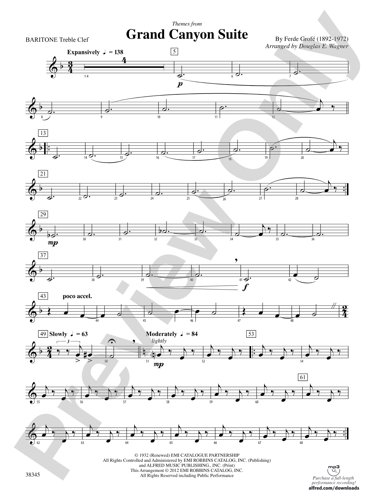 Grand Canyon Suite, Themes from: Baritone T.C.