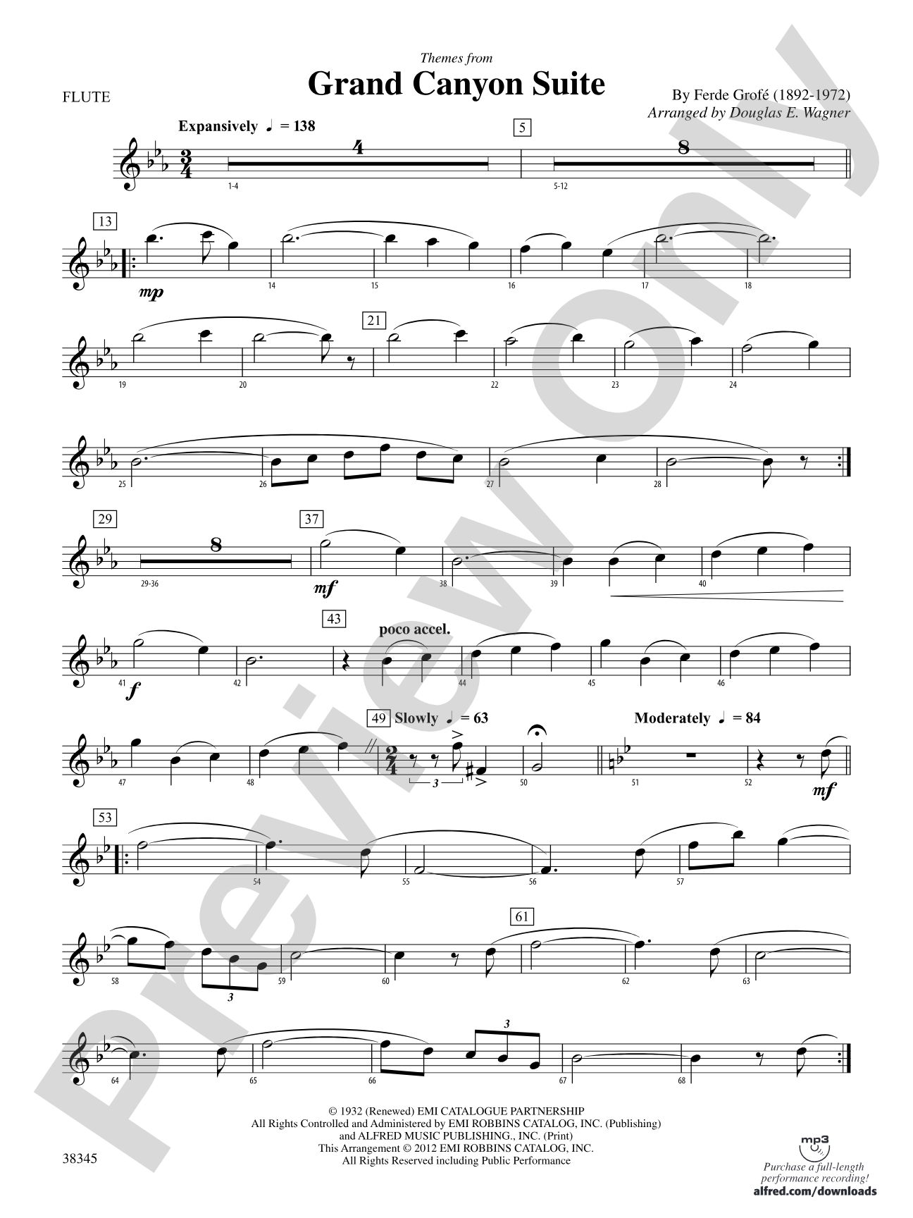 Grand Canyon Suite, Themes from: Flute