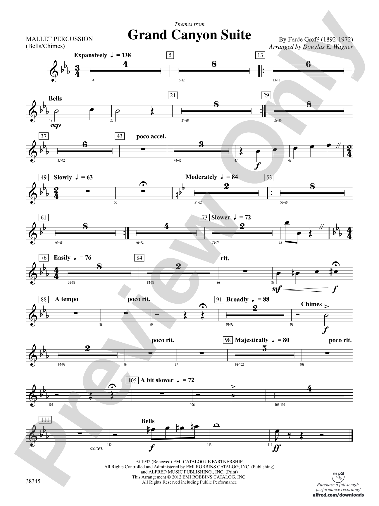 Grand Canyon Suite, Themes from: Mallets
