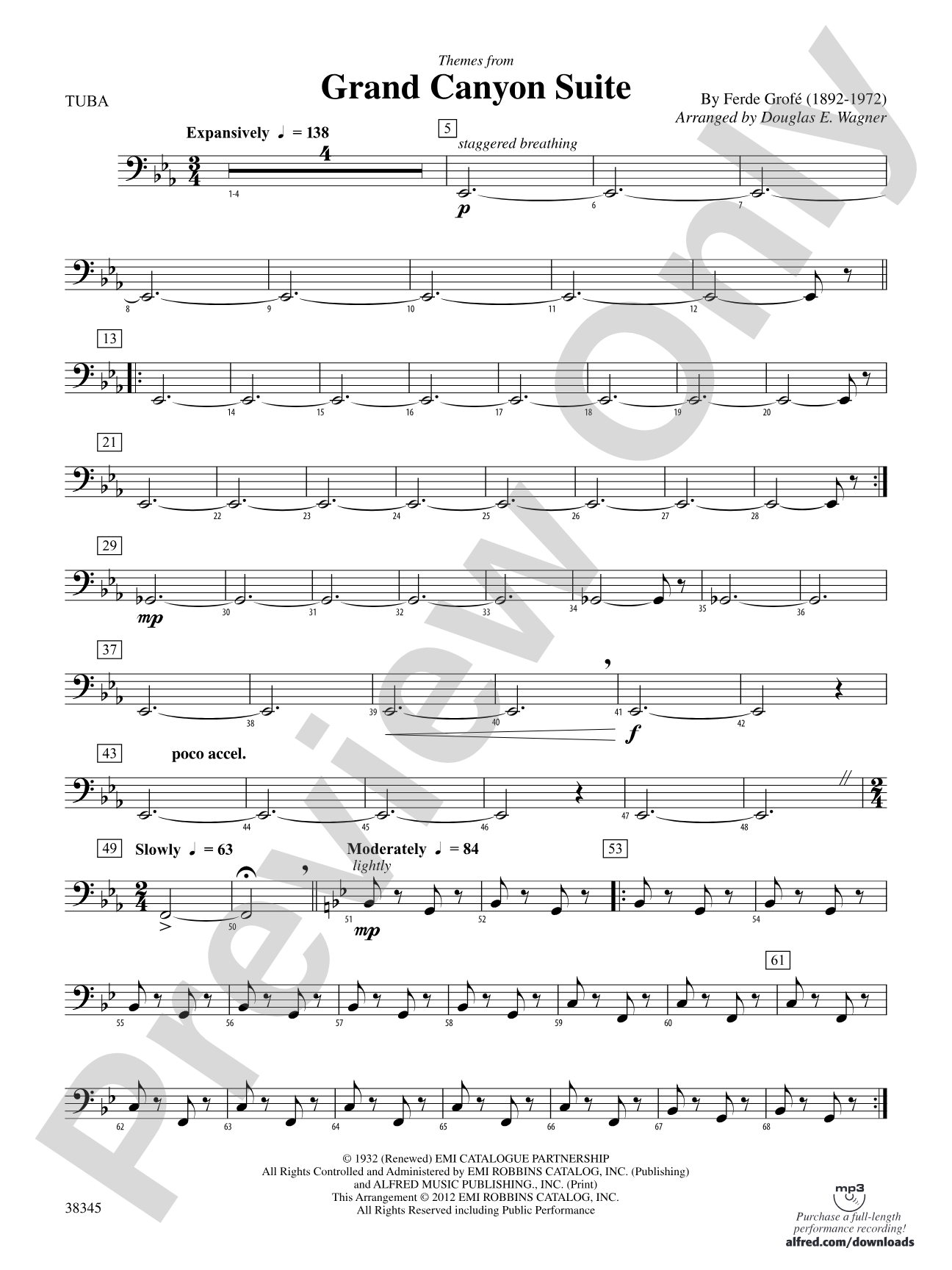 Grand Canyon Suite, Themes from: Tuba