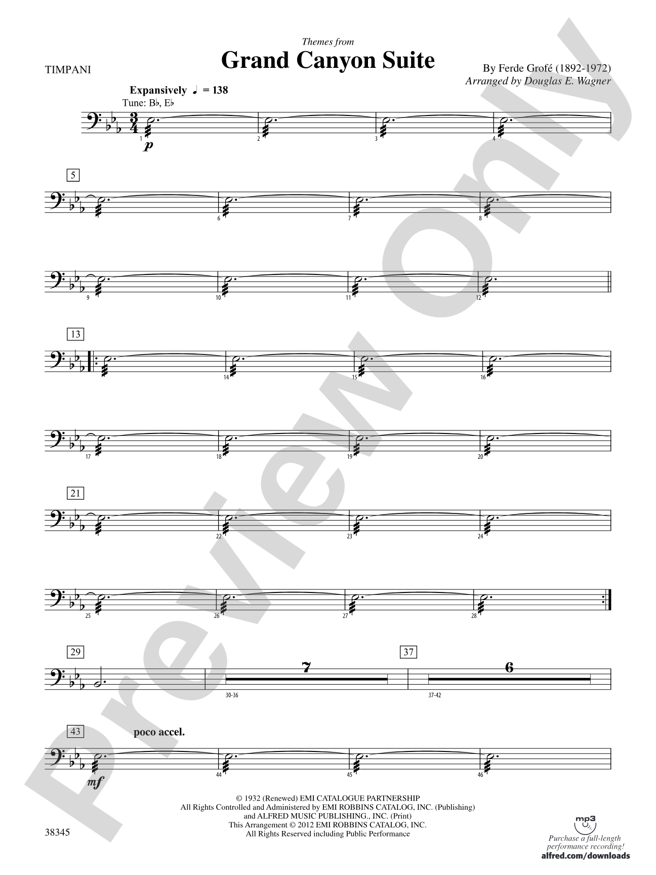 Grand Canyon Suite, Themes from: Timpani