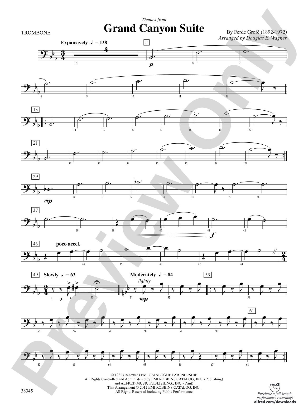 Grand Canyon Suite, Themes from: 1st Trombone