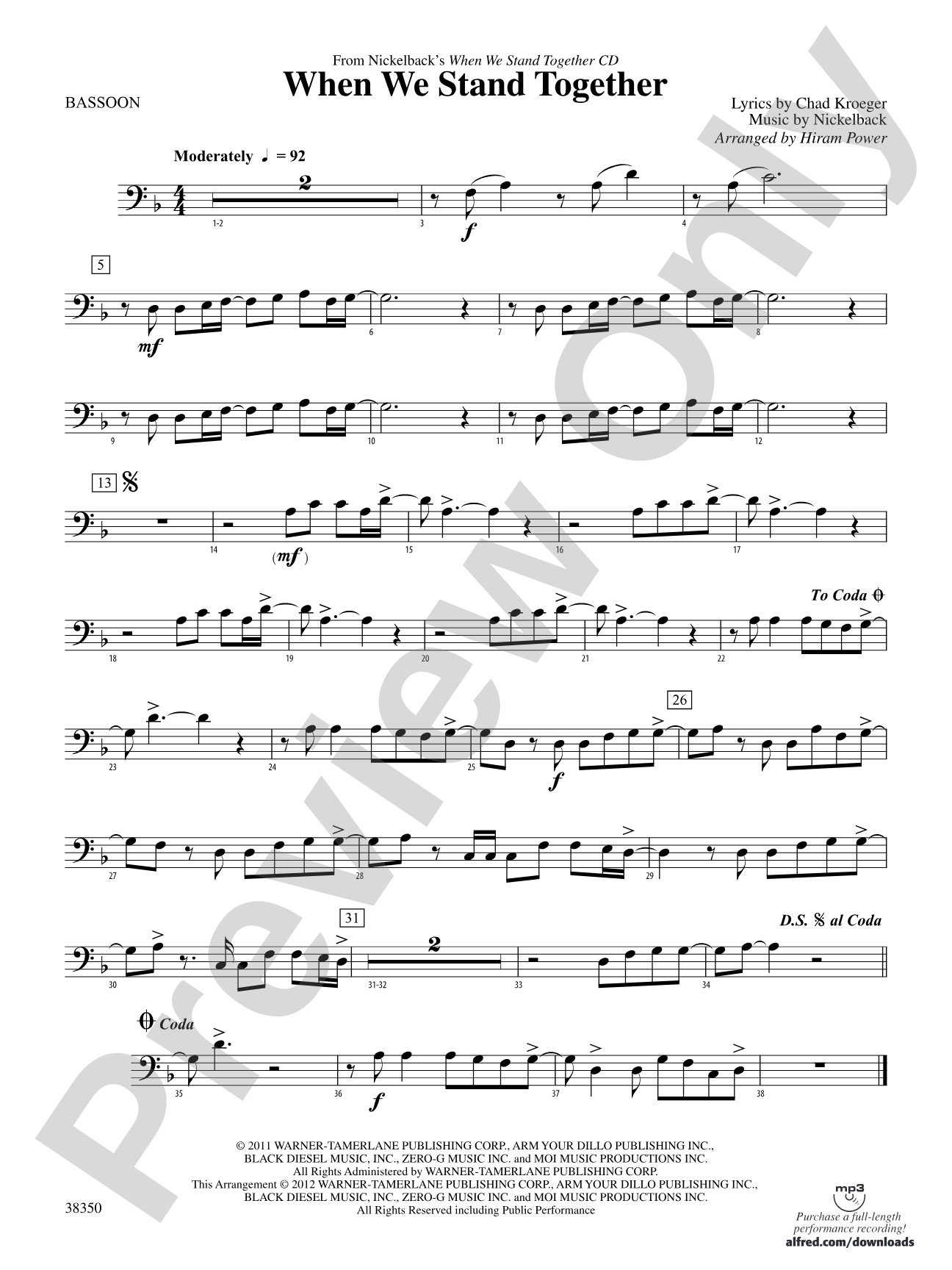 When We Stand Together: Bassoon