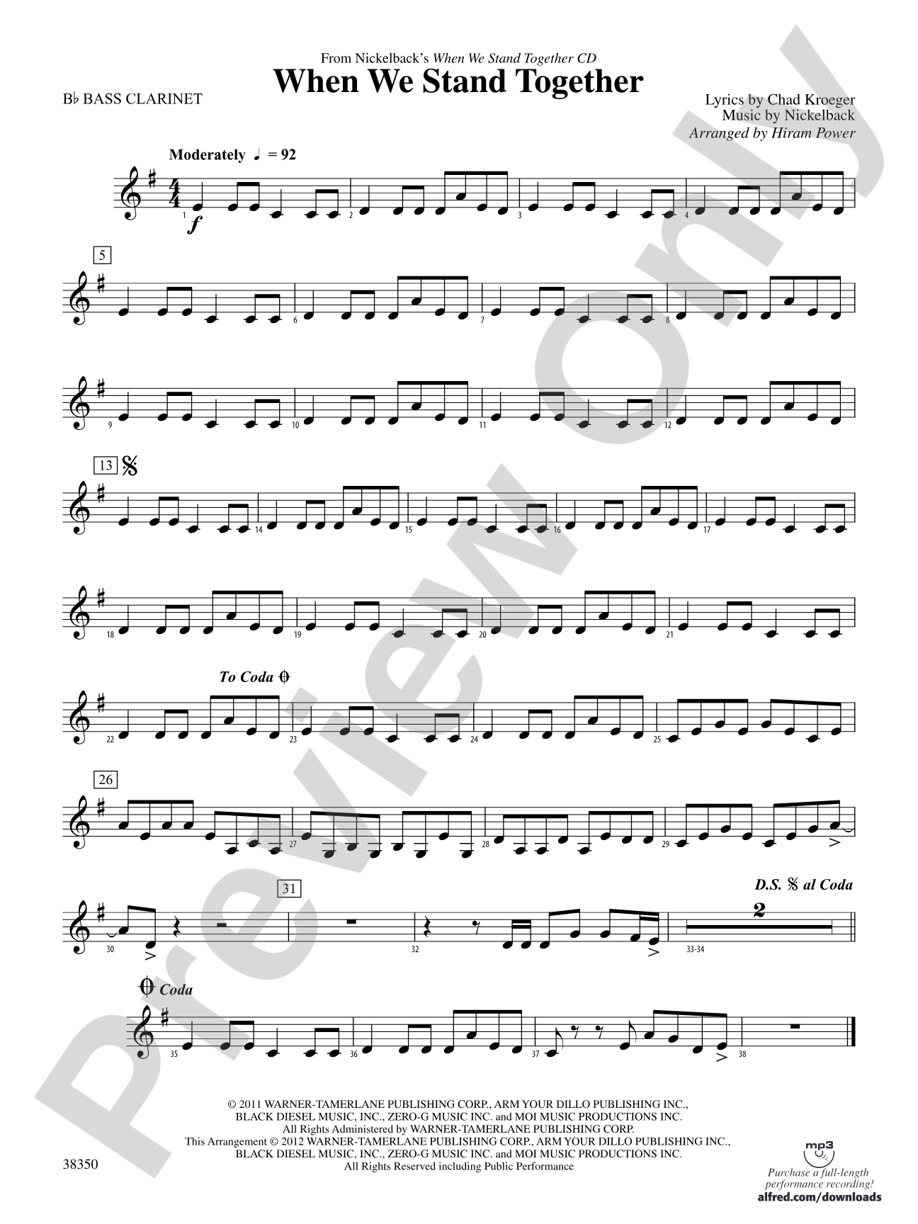 When We Stand Together: B-flat Bass Clarinet