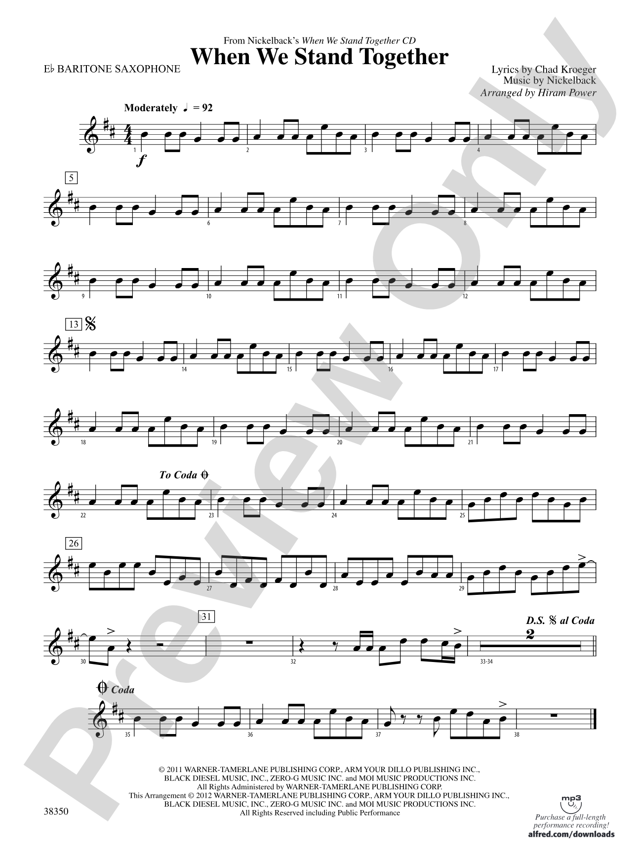 When We Stand Together: E-flat Baritone Saxophone