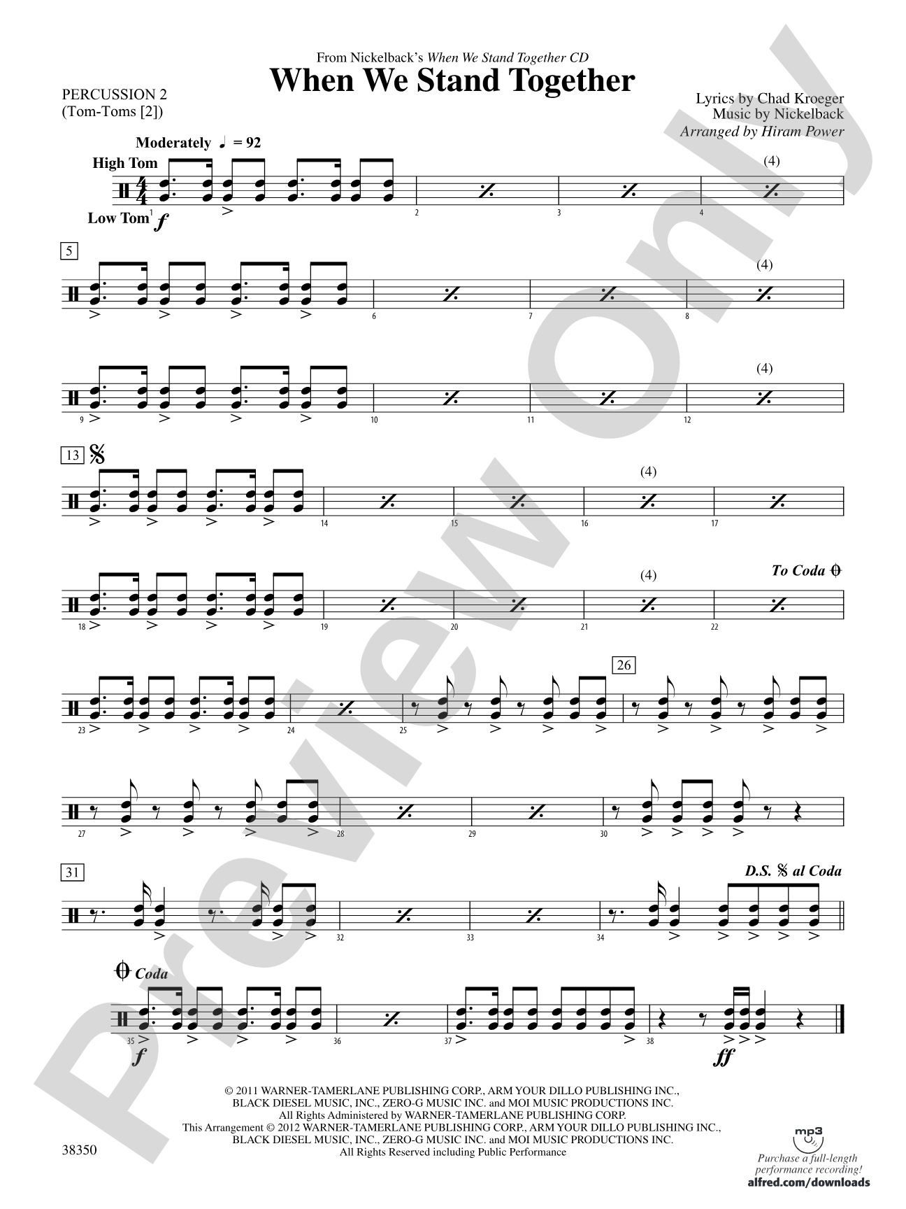 When We Stand Together: 2nd Percussion