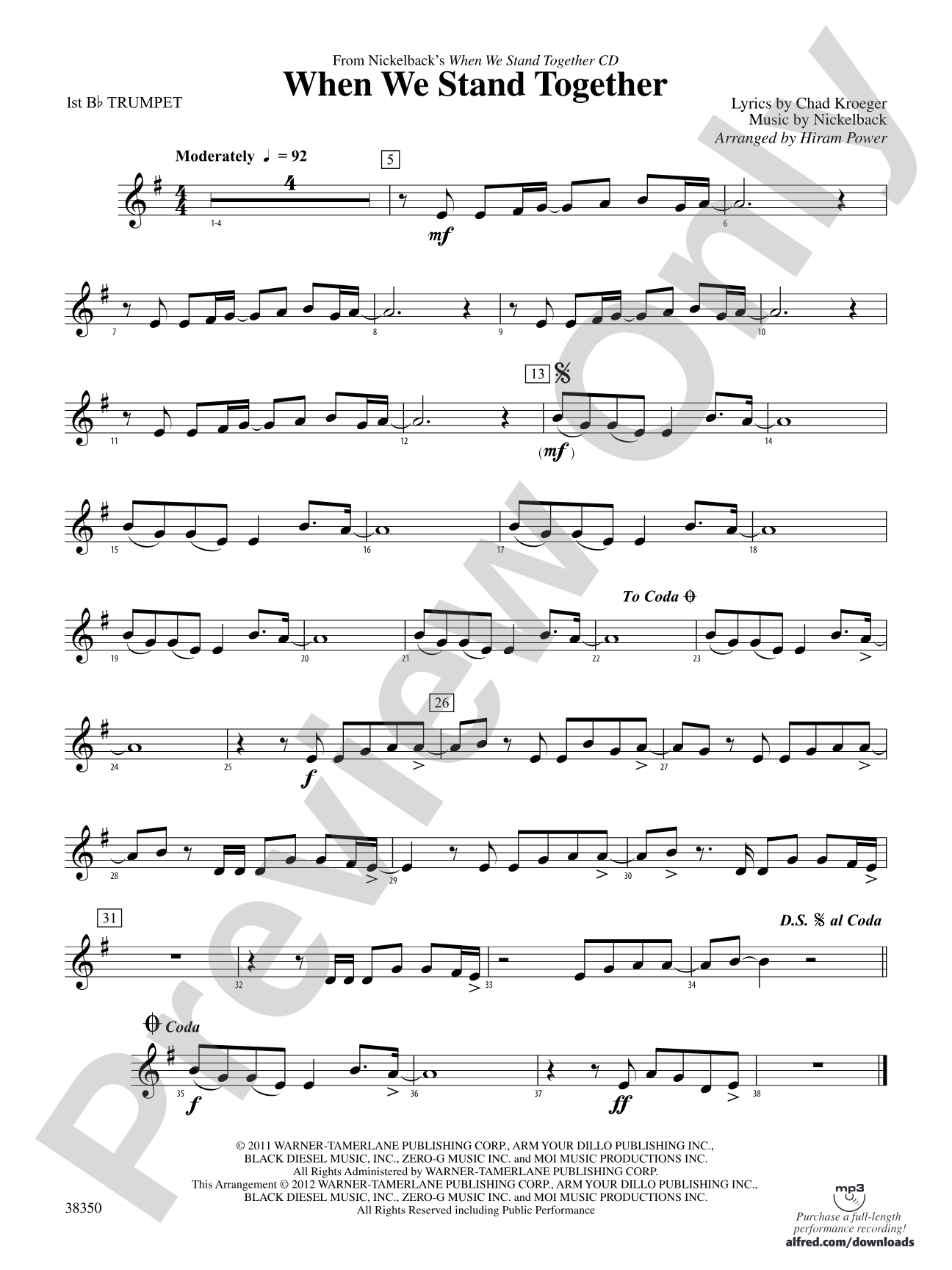 When We Stand Together: 1st B-flat Trumpet