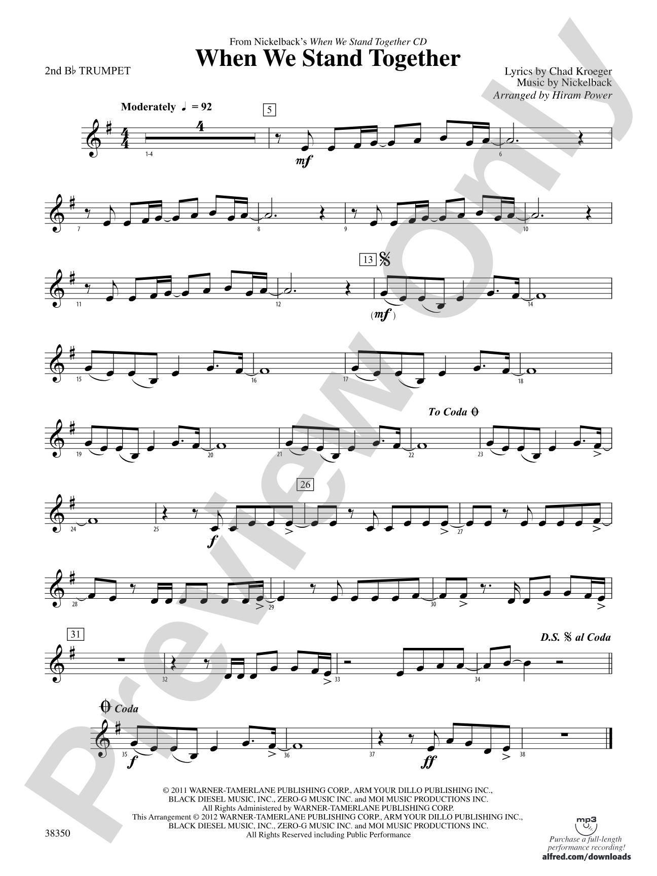 When We Stand Together: 2nd B-flat Trumpet