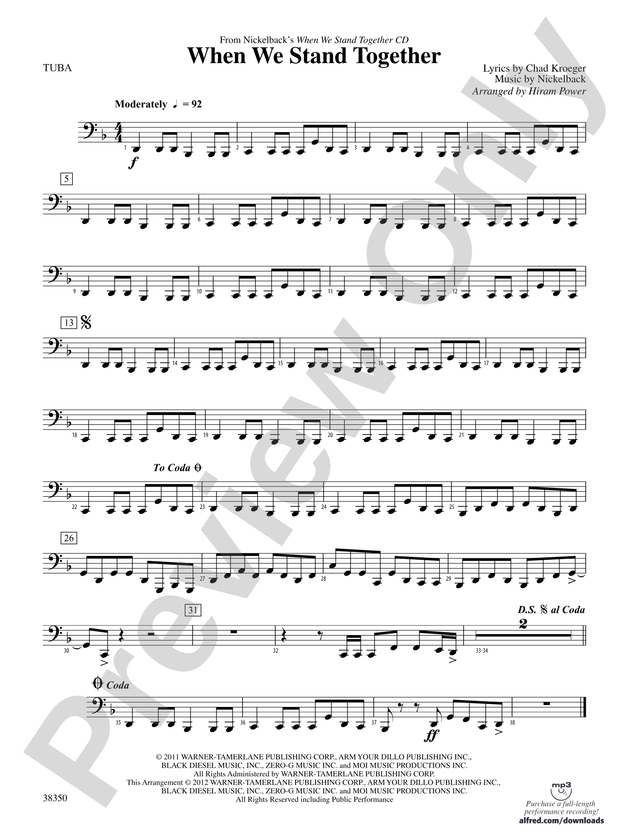 When We Stand Together: Tuba