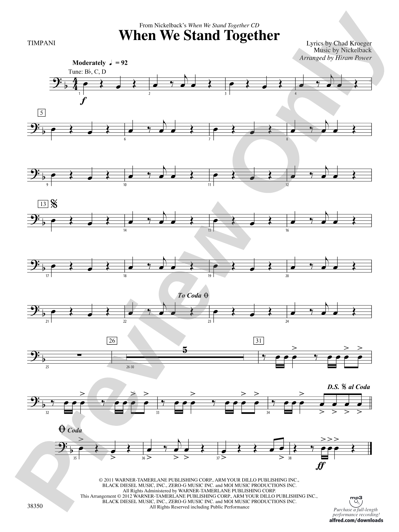 When We Stand Together: Timpani