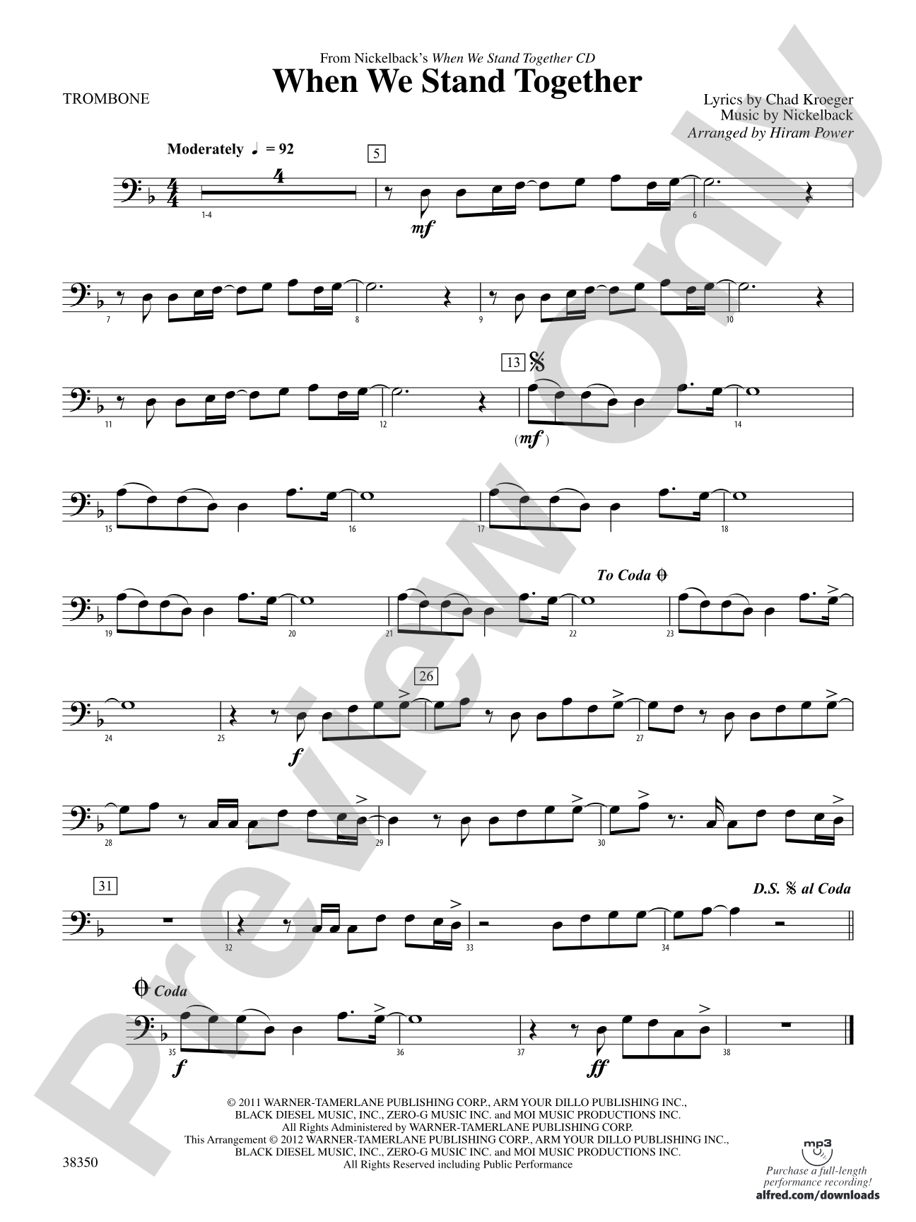 When We Stand Together: 1st Trombone