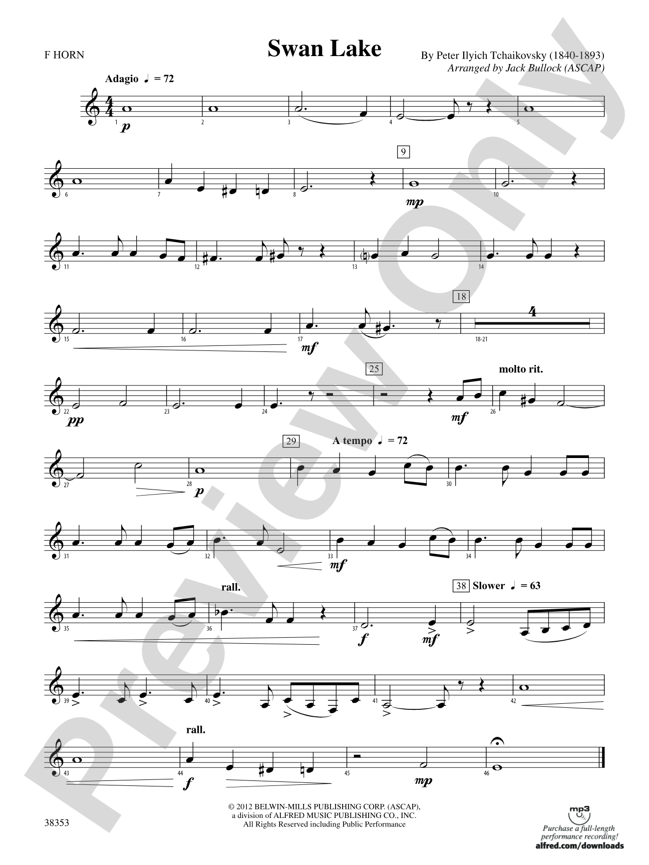 Swan Lake: 1st F Horn