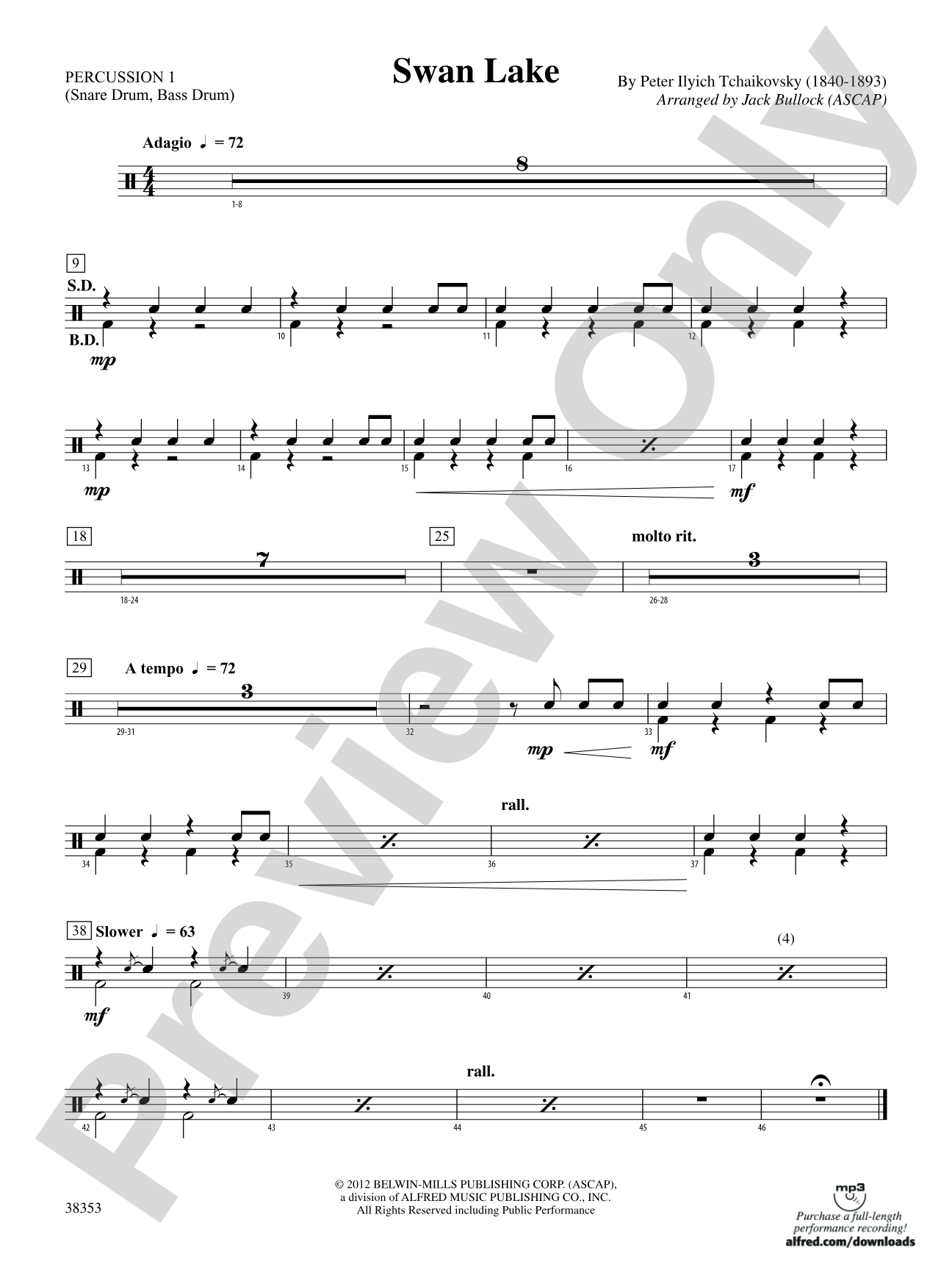 Swan Lake: 1st Percussion