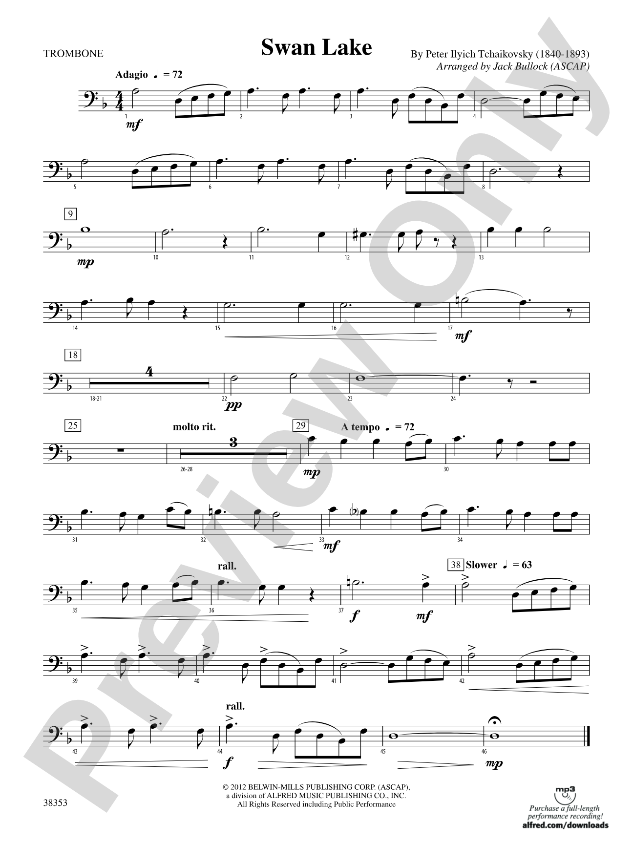 Swan Lake: 1st Trombone